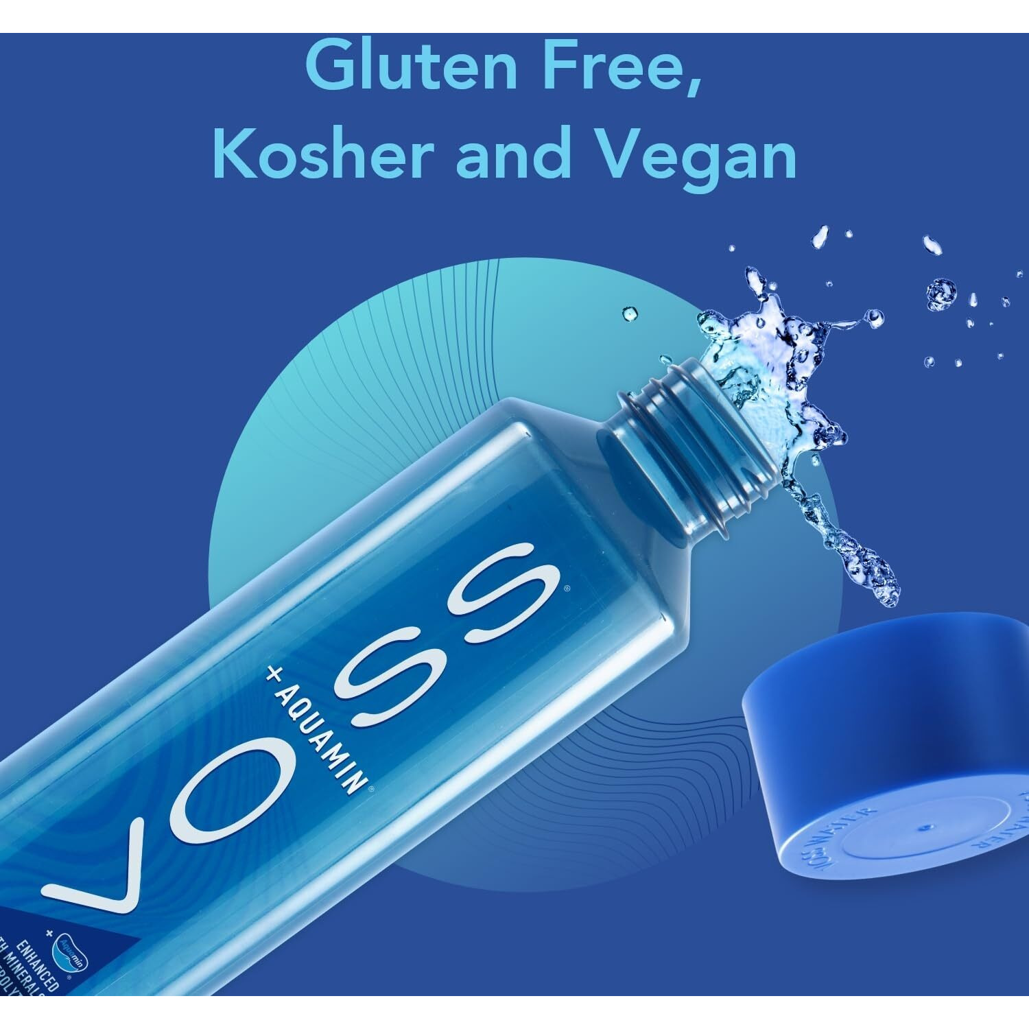 Voss+ Aquamin Enhanced Water - Pack Of 12 Bottles, 850Ml Each - Purified Hydrating Water - 74 Trace Minerals & Electrolytes - Perfect For Active Lifestyles, At The Gym & On Hot Days - Recycled Pet Bottle