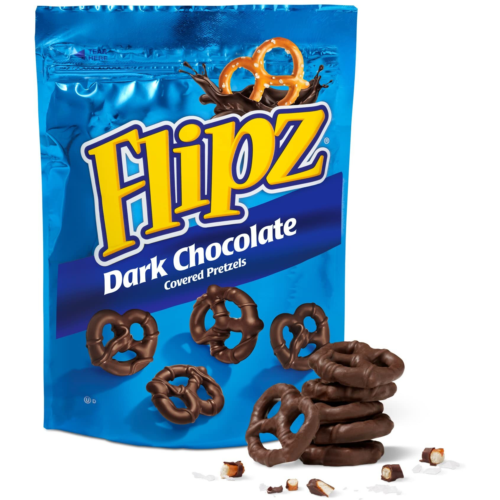 Flipz Dark Chocolate Covered Pretzels (4 Ounce, Pack Of 6), Perfect Sweet, Salty, & Crunchy Snack For Adults And Kids