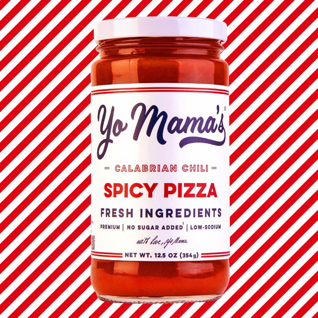 Yo Mama's Foods Keto Spicy Pizza Sauce - Pack Of (3) 12.5 Ounce Jars - Vegan, No Sugar Added, Low Carb, Low Sodium, Gluten Free, Paleo, And Made With Fresh Non-Gmo Tomatoes