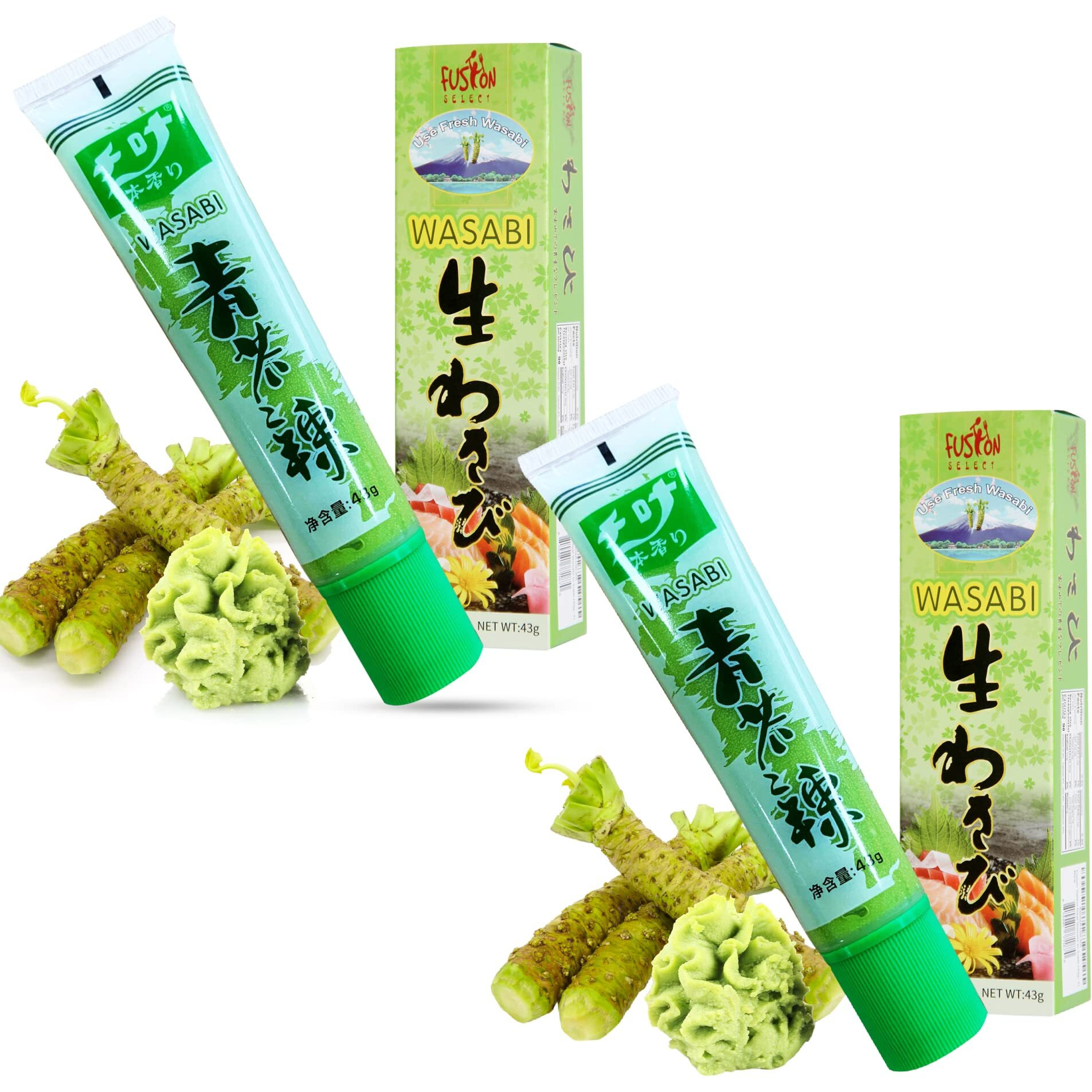Fusion Select 2 Packs Real Authentic Japanese Wasabi Prepared In Tube For Sushi, Sashimi, Poke Bowl, Japanese Food