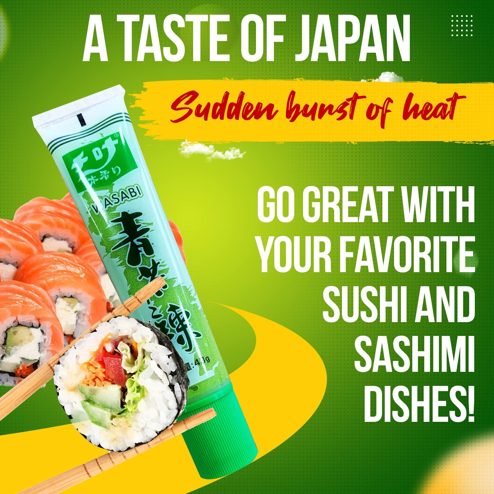 Fusion Select 2 Packs Real Authentic Japanese Wasabi Prepared In Tube For Sushi, Sashimi, Poke Bowl, Japanese Food