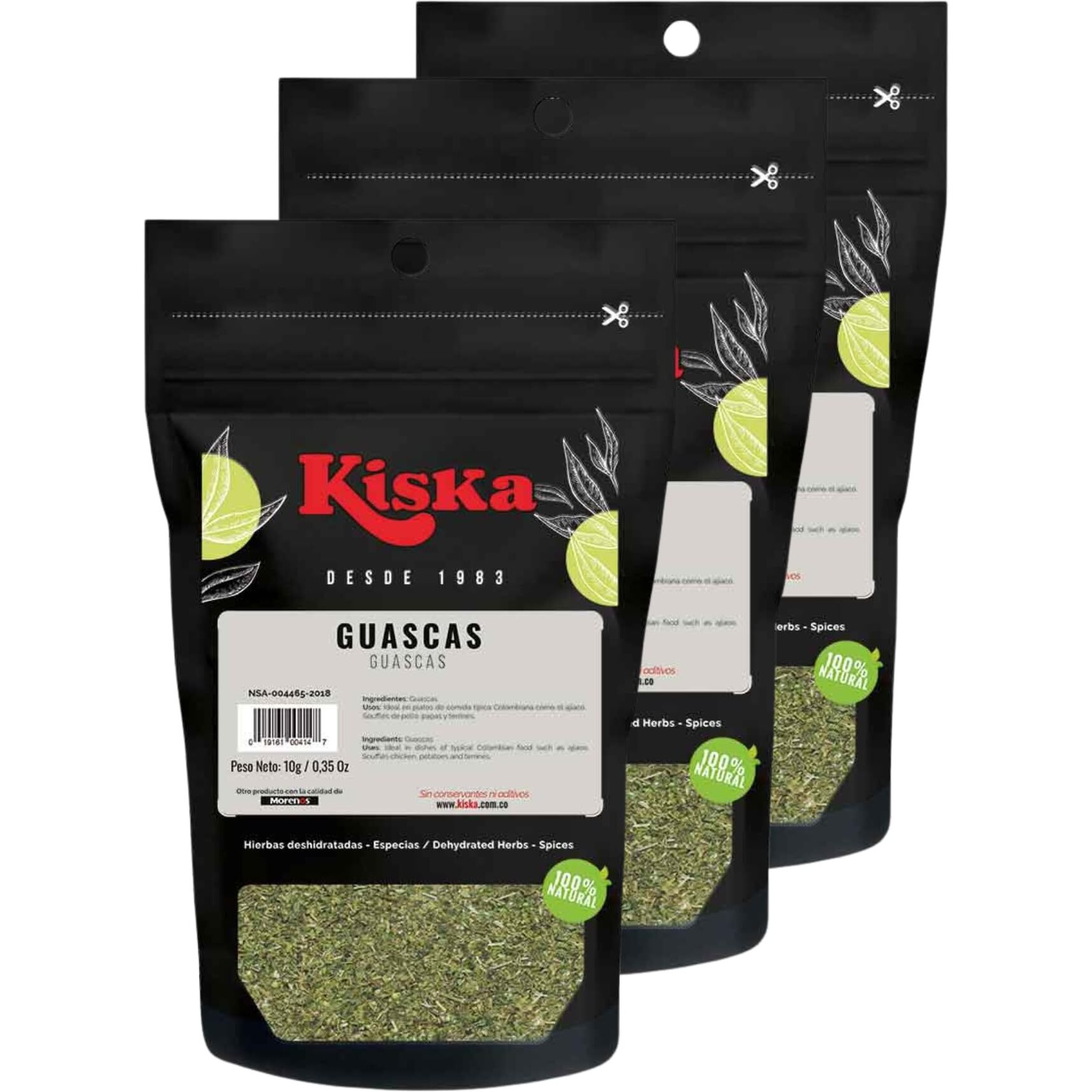 Kiska Guascas -Dehydrated Herbs 10G 3-Pack