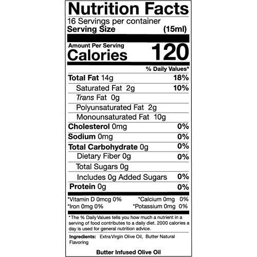 In Love Gourmet Extra Virgin Olive Oil Butter Natural Flavor Infused Gourmet Olive Oil 250Ml/8.5Oz Awesome Buttery Flavored Extra Virgin Olive Oil.