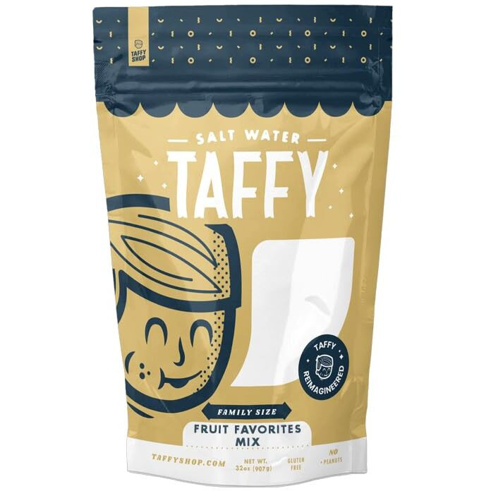 Taffy Shop Fruit Favorites Mix Salt Water Taffy - Small-Batch, Super Soft, And Sweet - Gluten-Free, Soy-Free, Peanut-Free - Family (32Oz) Bag