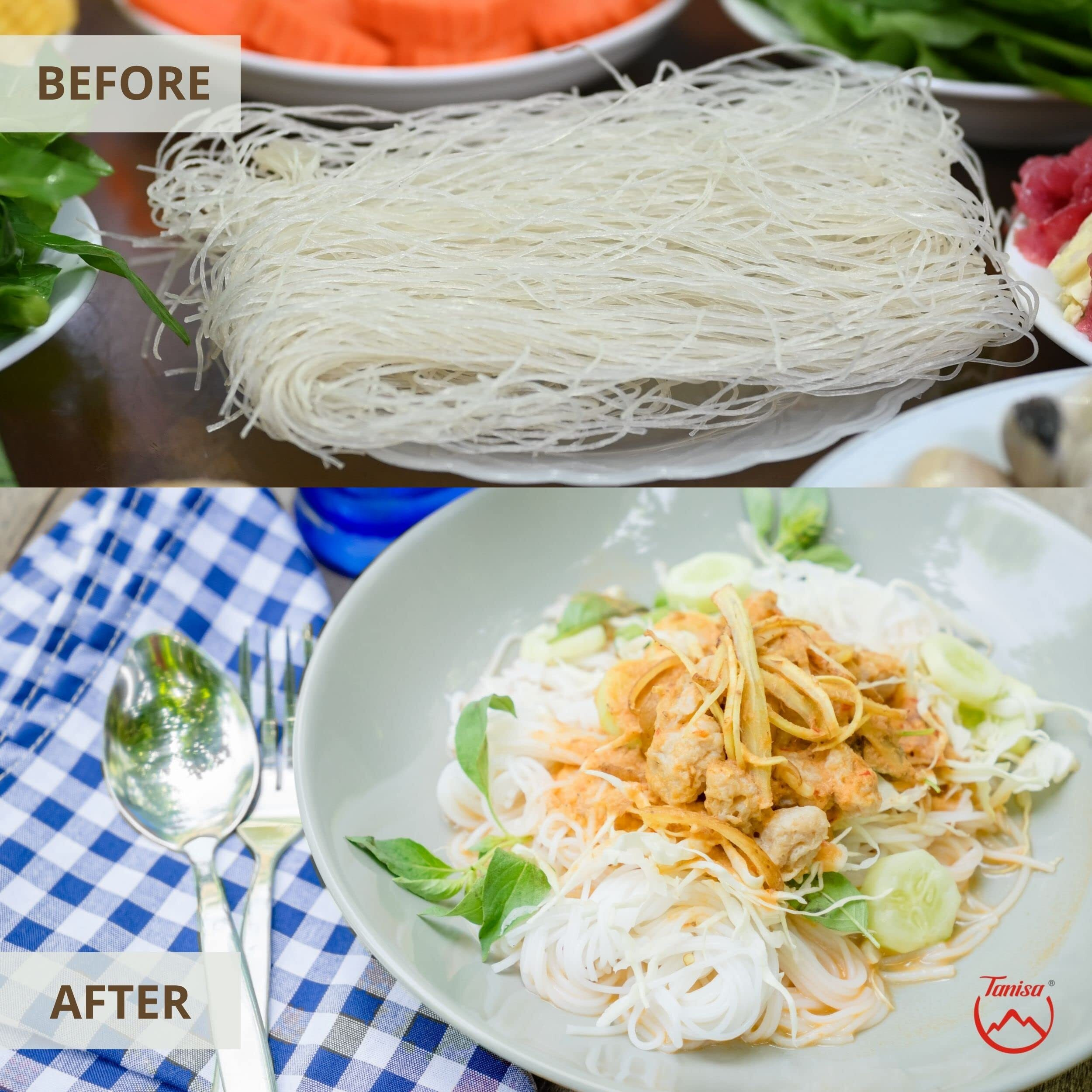 Tanisa Organic Vermicelli Rice Noodles, Whole Foods, Gluten Free Ramen Noodles, Vietnamese Rice Noodles For Asian Food, Healthy Vegan Vermicelli Noodles (Organic White, 1 Pack)