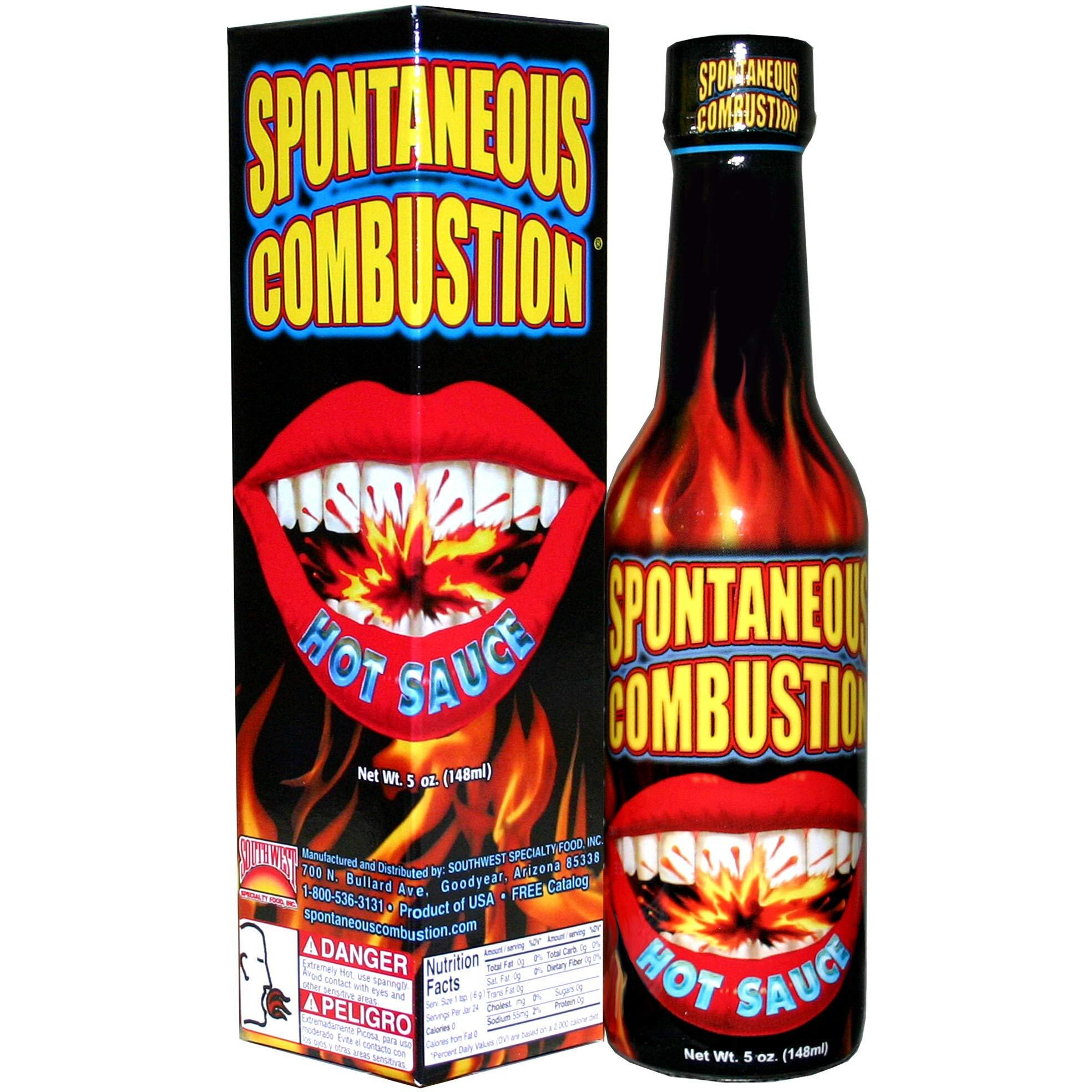 Spontaneous Combustion Hot Sauce And Habanero Hot Sauce - 5 Oz - Try If You Dare - Perfect Gourmet Gift For The Hot Sauce Fan