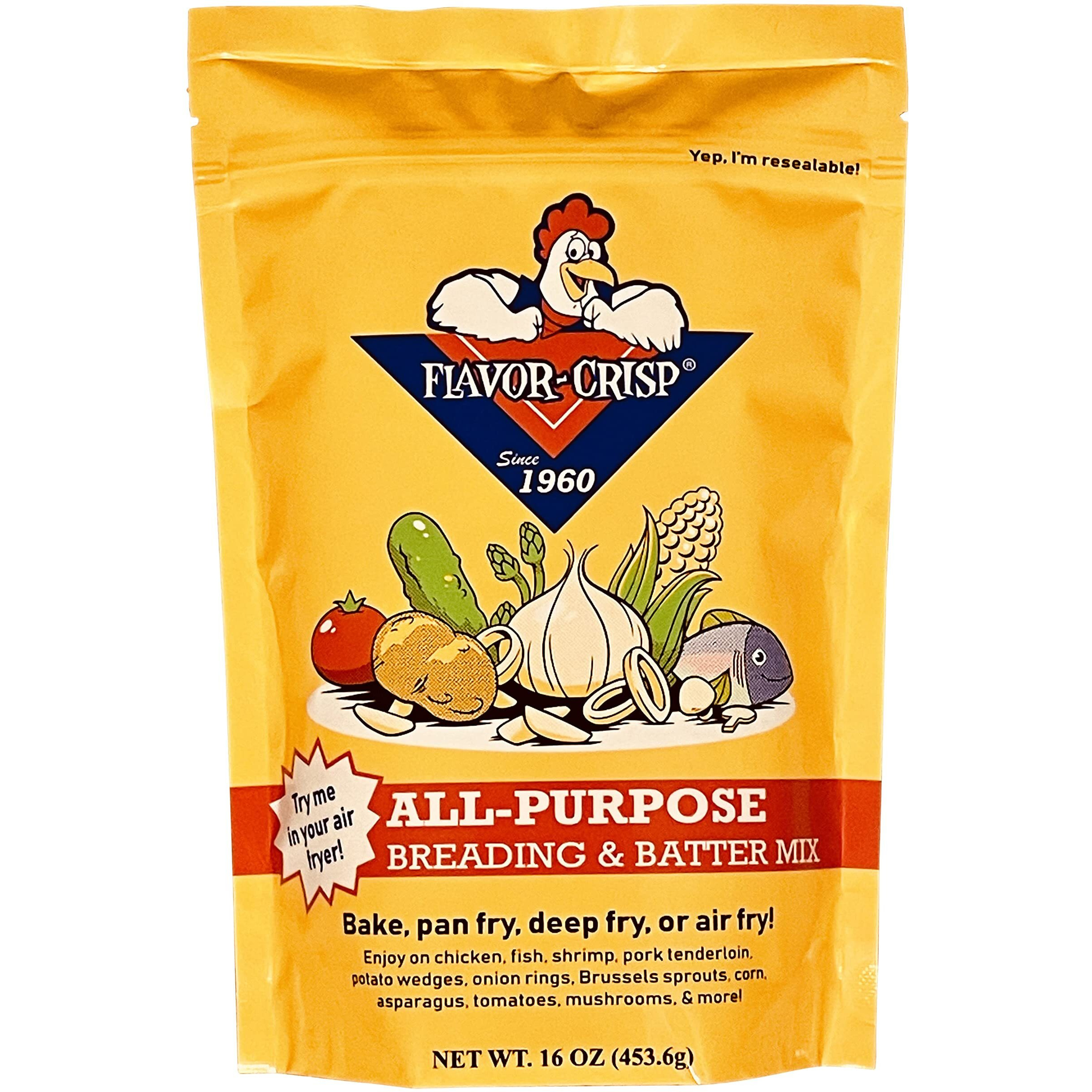Flavor-Crisp All-Purpose Breading & Batter Mix For Chicken, Fish, Vegetables, Pork, Seafood, Shrimp & Other Meats - Seasoned Deep Fry Batter - Great For Air Fryer