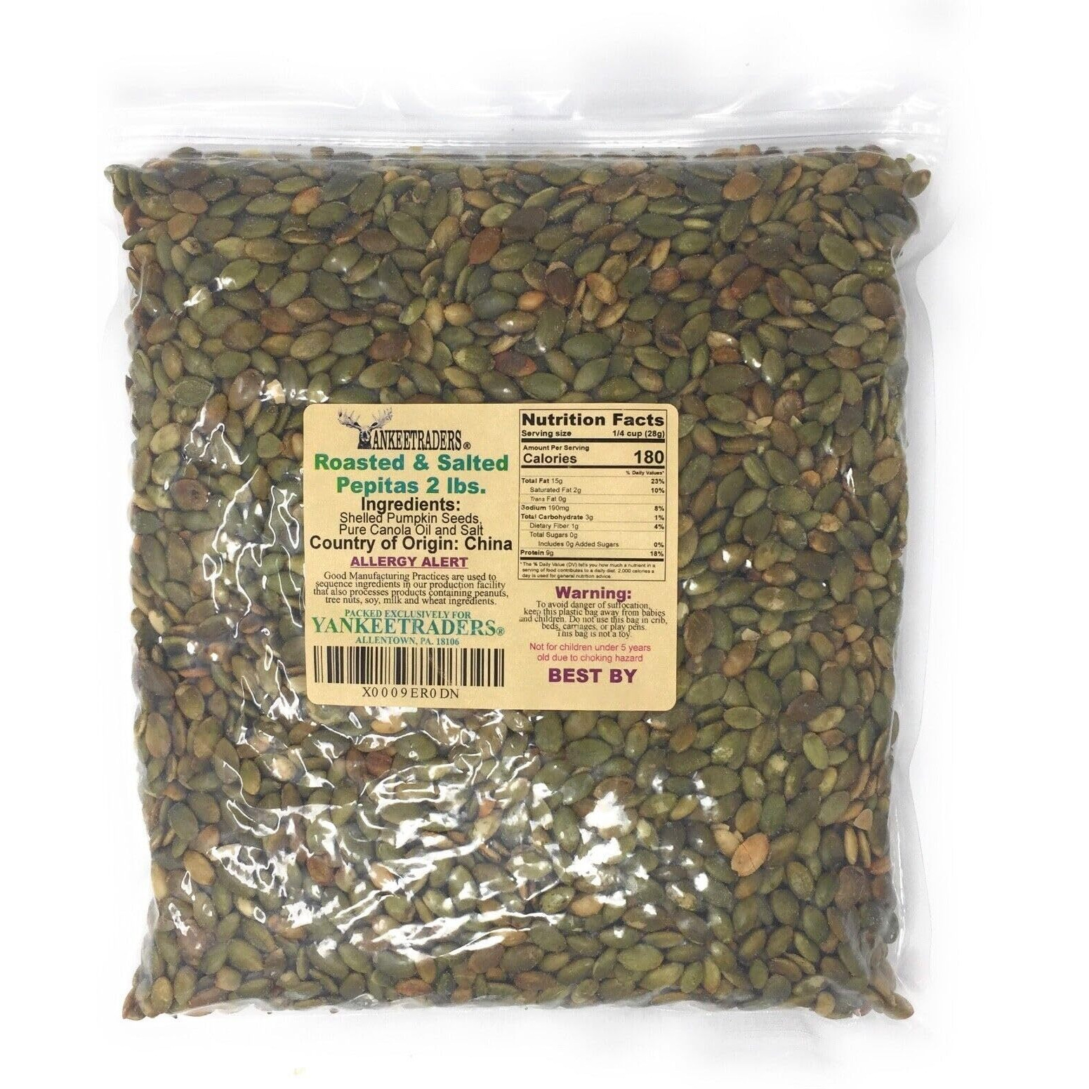 Yankee Traders Brand, Pepita/Pumpkin Seeds - Roasted & Salted ~ 2 Lbs