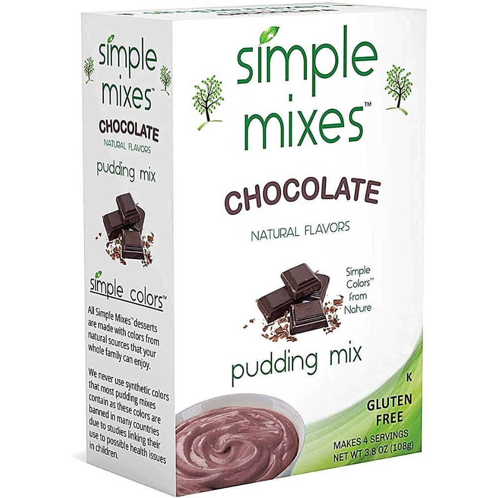 Simple Mixes Natural Instant Pudding Mix, Chocolate, 3.4 Ounce, Pack Of 6