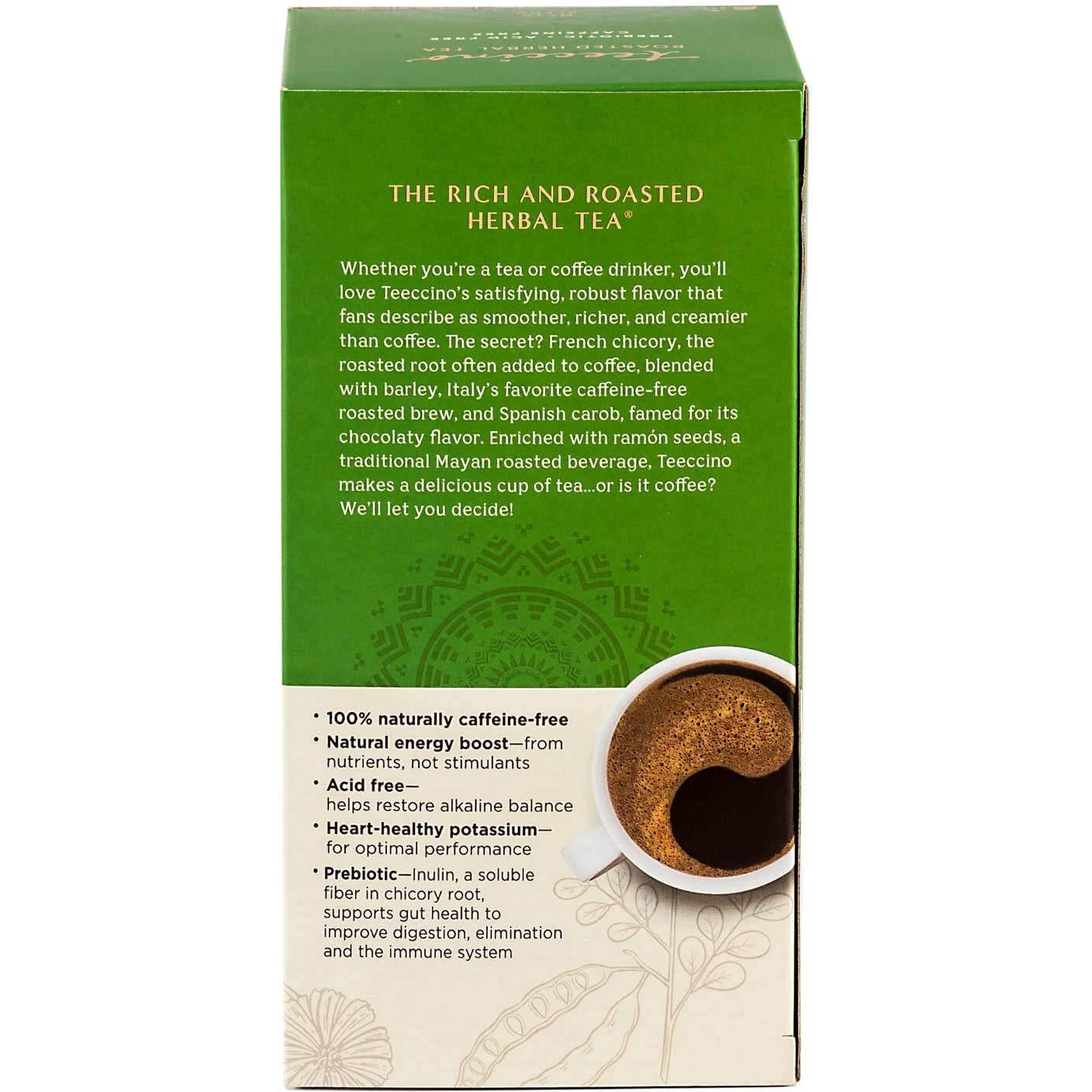 Teeccino French Vanilla Herbal Tea - Rich & Roasted Herbal Tea Thats Caffeine Free & Prebiotic For Natural Energy, Coffee Alternative, 25 Count