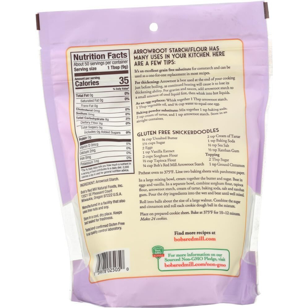 Bob's Red Mill Arrowroot Starch/Flour 2 Pack (16 Oz Each) - Gluten Free Cooking And Baking Thickener - 2 Pack Cornstarch Substitute (32 Oz Total)