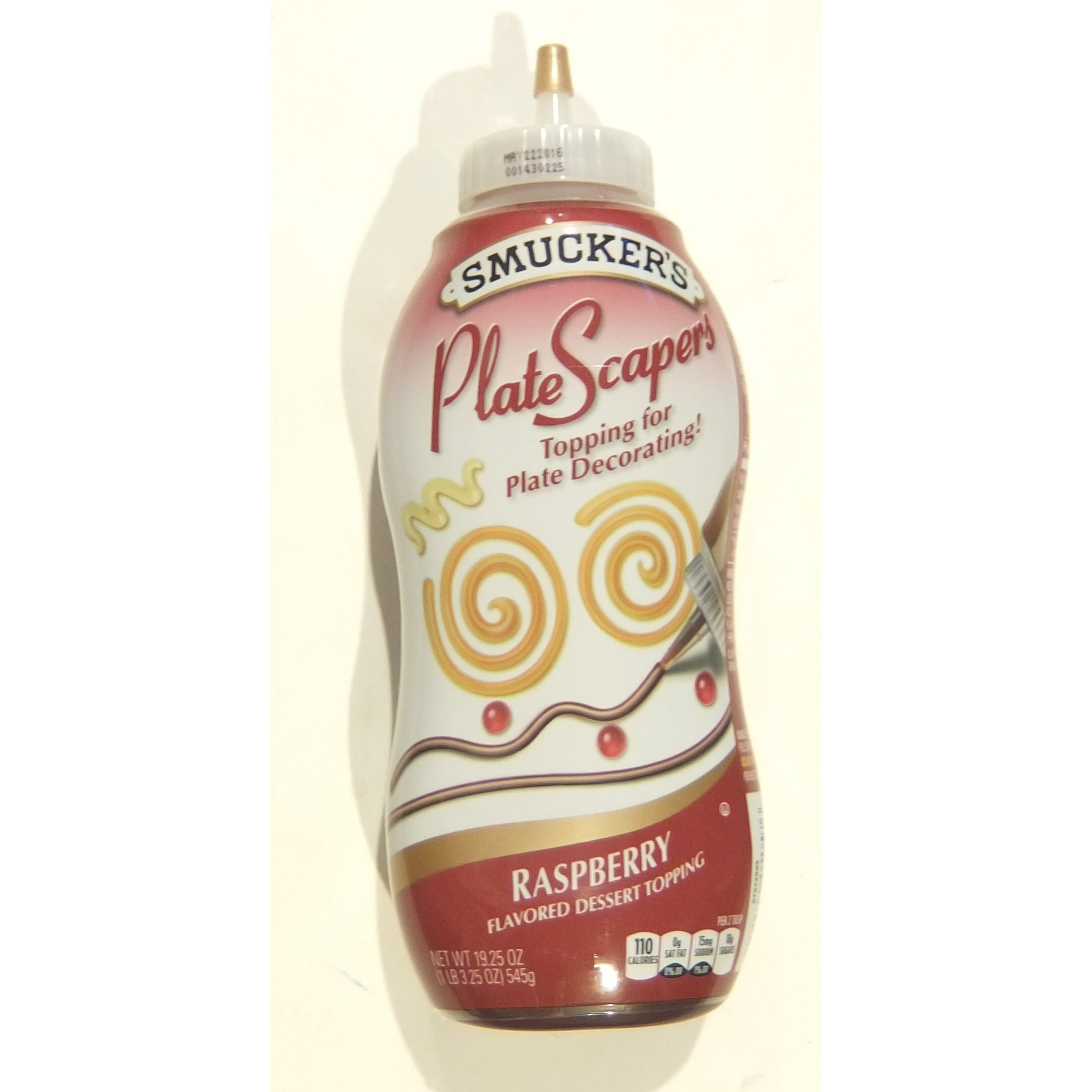 Smucker's Platescraper Plate Decorating Dessert Topping (19.5 Ounce Squeezable Bottle) (Raspberry)