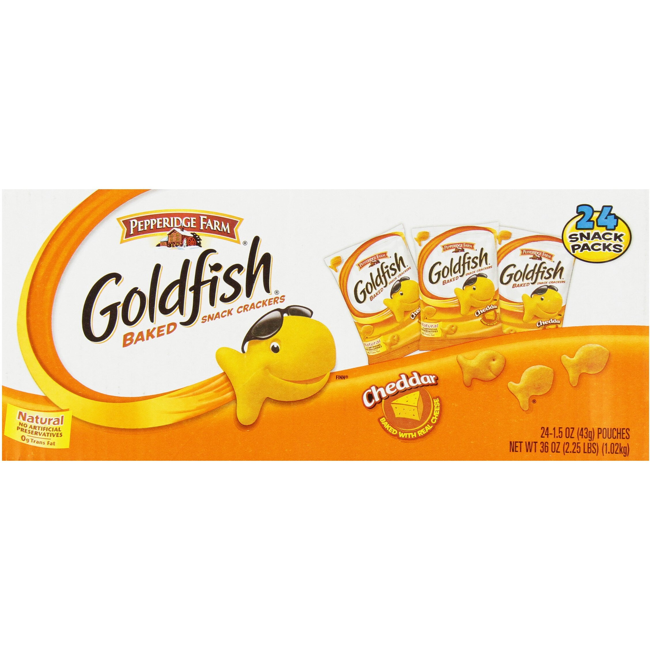 Pepperidge Farm Goldfish, Cheddar, 1.5 Ounce Bags (Pack Of 24)