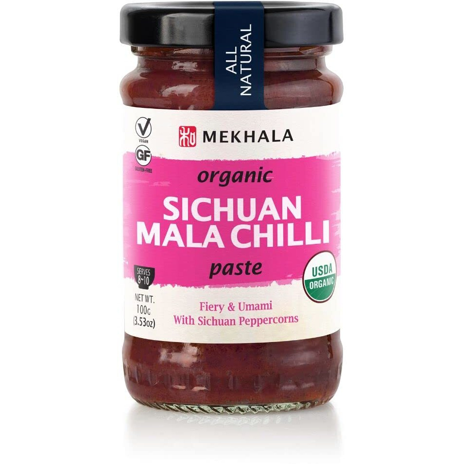 Mekhala Organic Sichuan Mala Chili Cooking Paste. Versatile Condiment, Marinade Seasoning. Spicy Tingly, Vegan. Gluten-Free (3.53Oz)