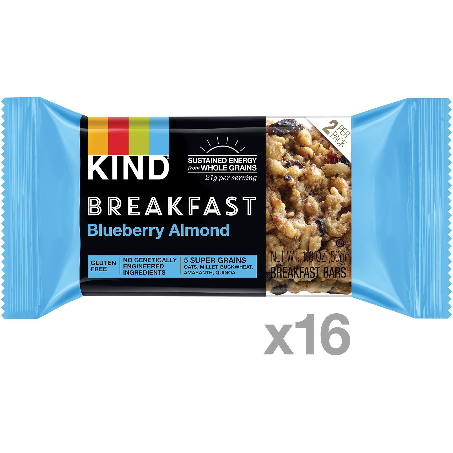 Kind Breakfast Bars, Blueberry Almond, Gluten Free, 1.8Oz, 16 Count