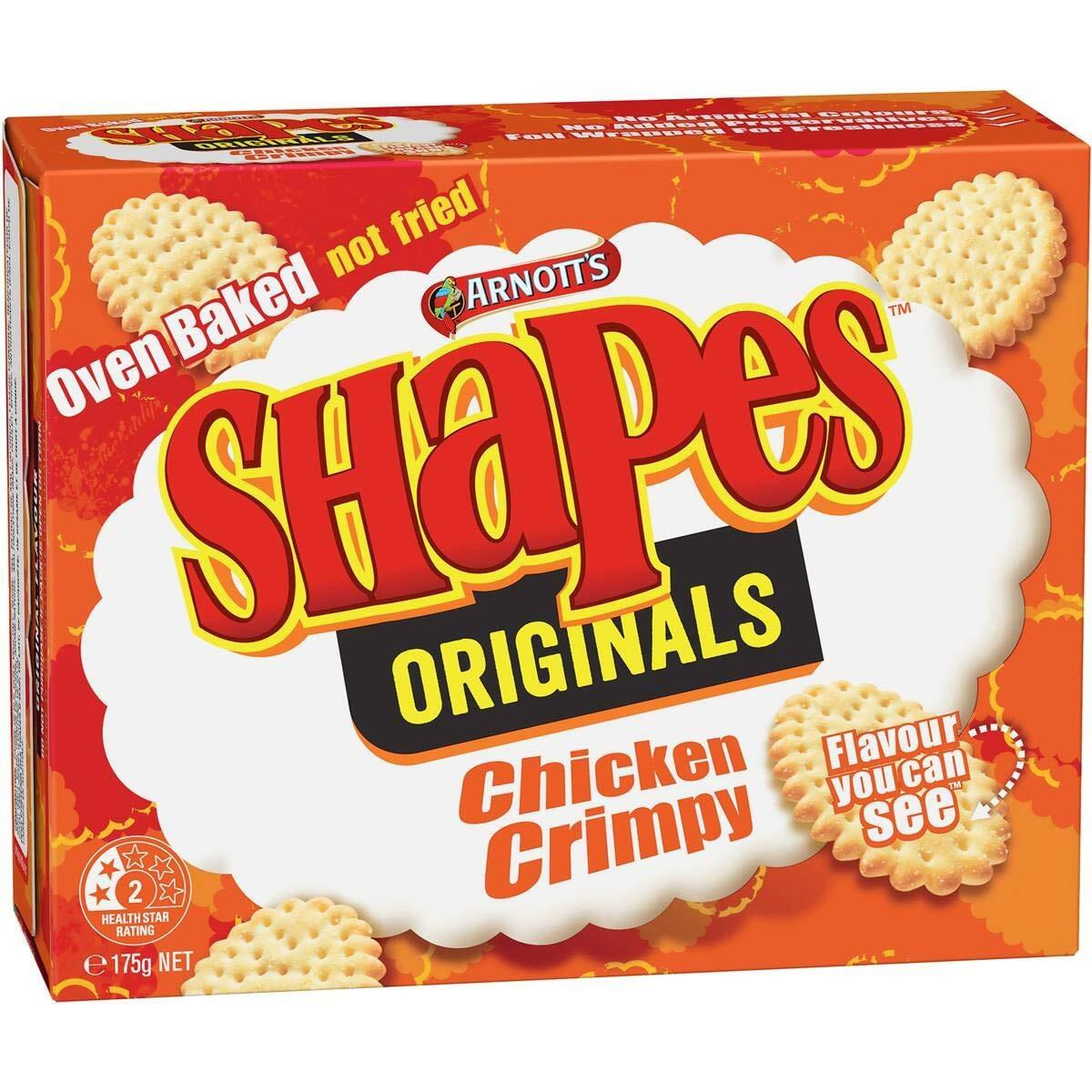 Australian Arnott's Shapes Crackers Crimpy Chicken 175G