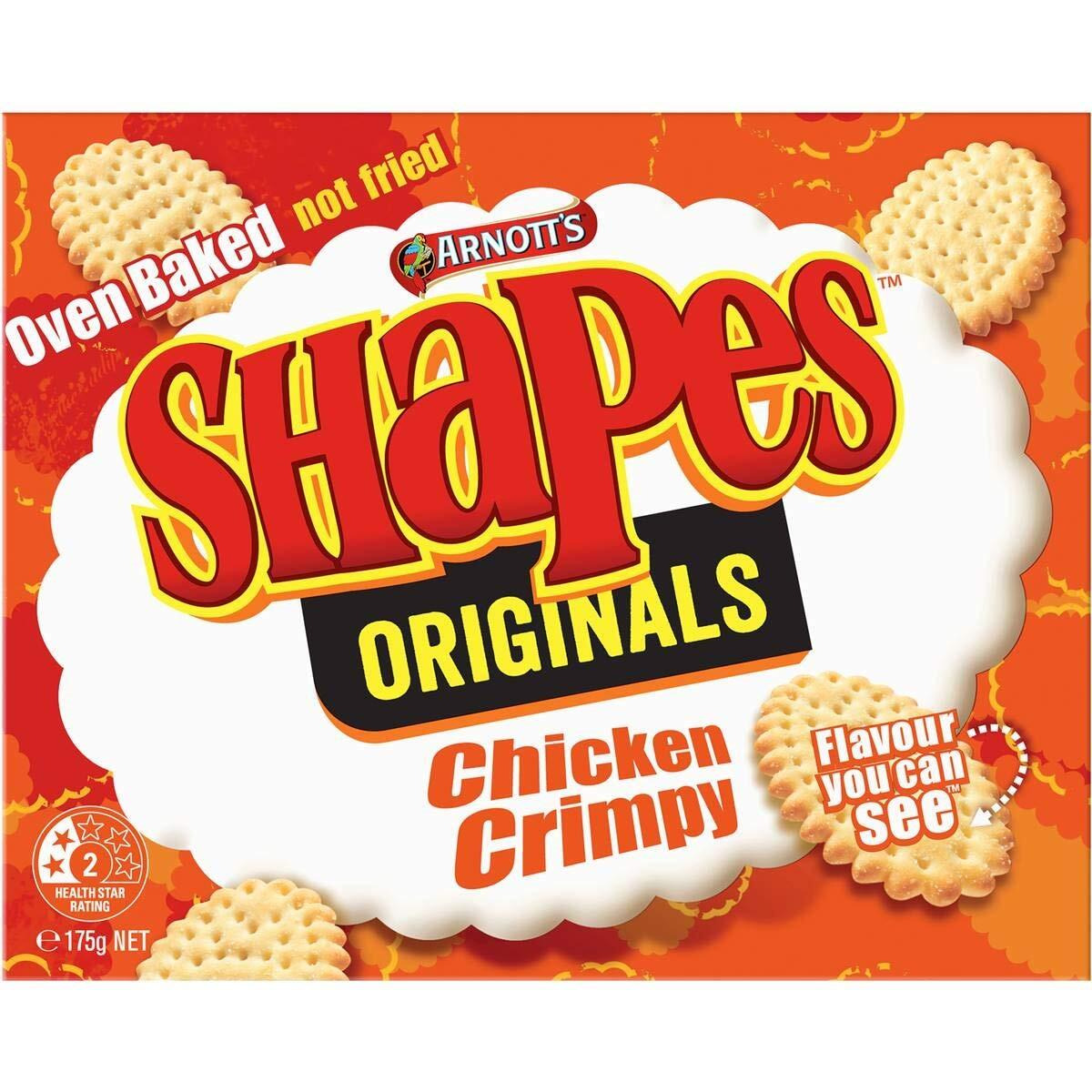 Australian Arnott's Shapes Crackers Crimpy Chicken 175G