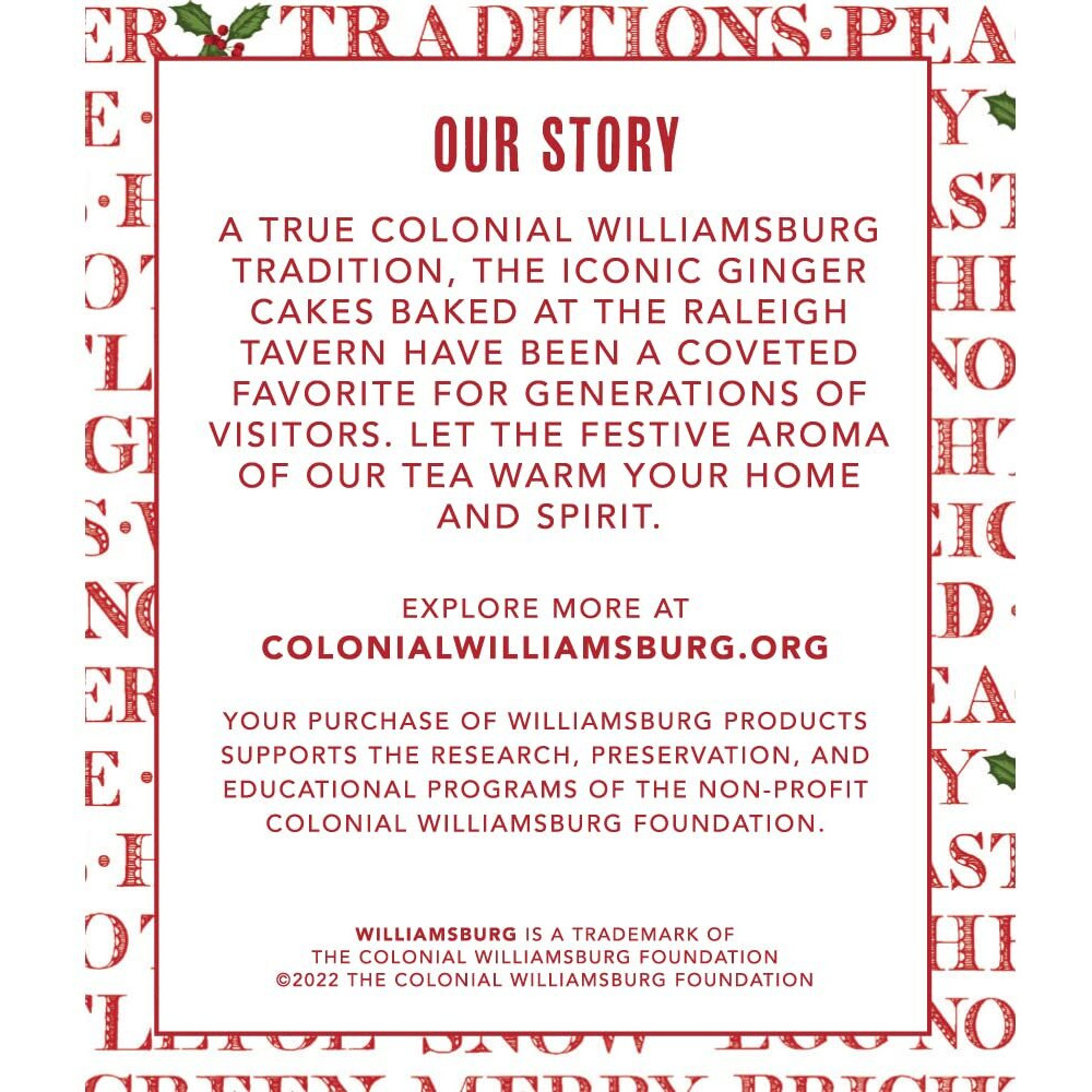 Harney & Sons Williamsburg Ginger Cake Blend | Black Tea With Cloves, Cinnamon, And Molasses, 20 Sachets