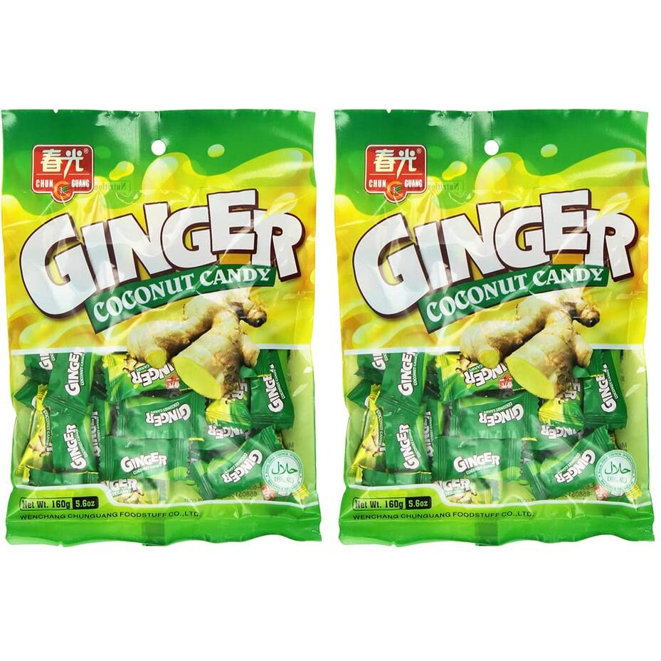 Chun Guang Ginger Coconut Candy (Ginger Coconut 5.6Oz, 2Pack)