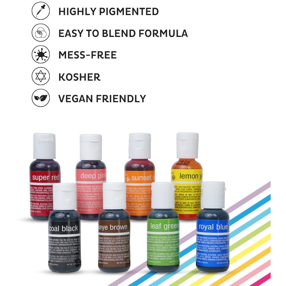 Chefmaster Buckeye Brown Liqua-Gel Food Coloring | Vibrant Color | Professional-Grade Dye For Icing, Frosting, Fondant | Baking & Decorating | Fade-Resistant | Easy-To-Use | Made In Usa | 0.70 Oz