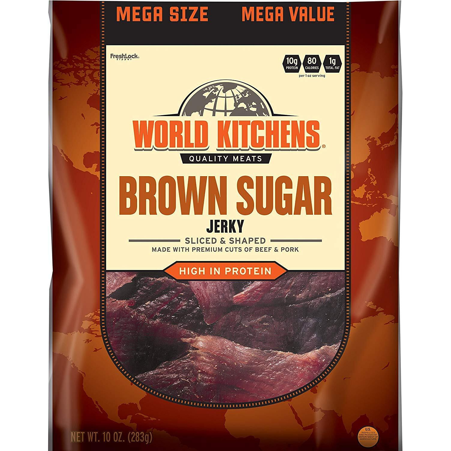 World Kitchens Jerky, Brown Sugar, 10 Ounce