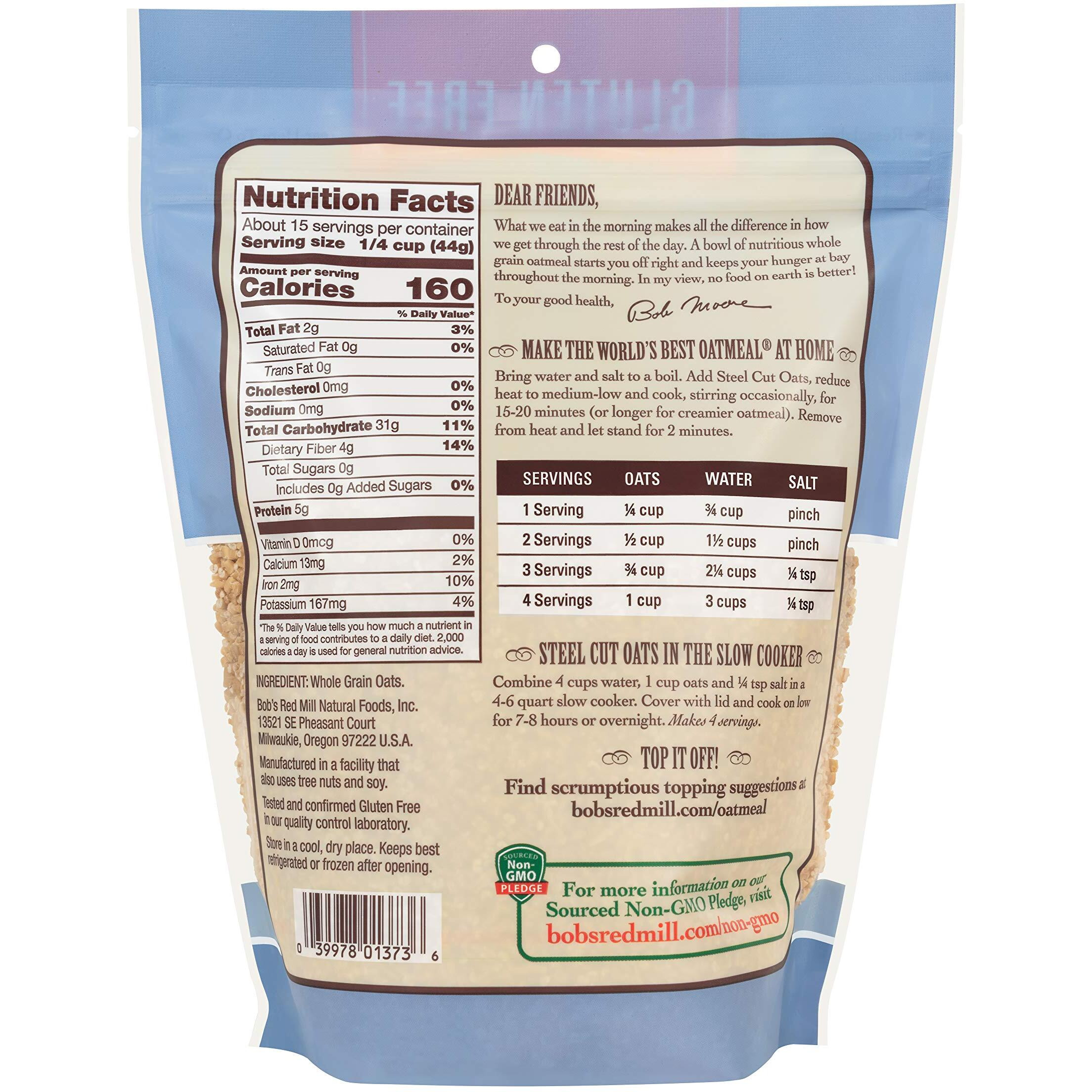 Bob's Red Mill Gluten Free Steel Cut Oats, 24-Ounce