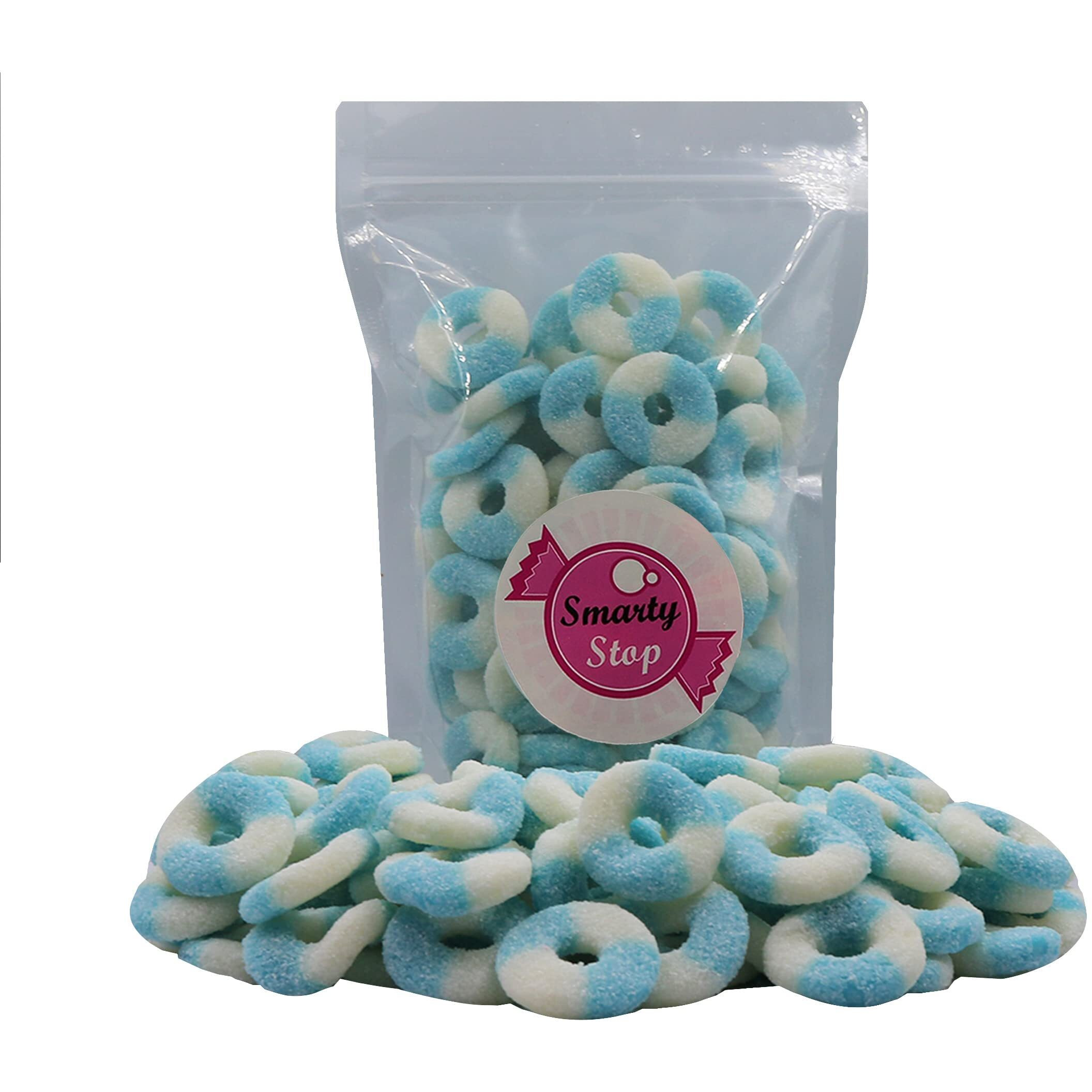 Smarty Stop Mini Sour Gummy Rings Candy Gummiroos (Blue Raspberry, 2.2 Pound (Pack Of 1))