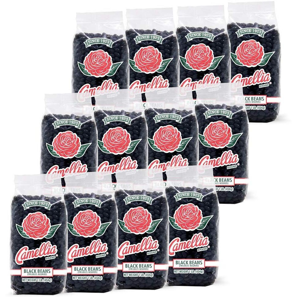 Camellia Brand Dried Black Beans 1 Pound (Pack Of 12)