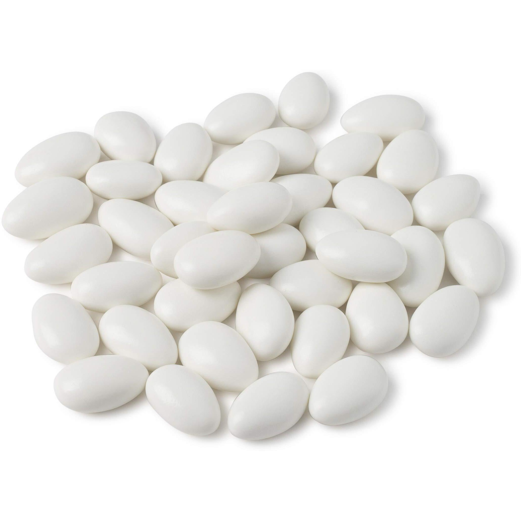 White Jordan Almonds (4-Pack) Wedding Shower Party Favor Premium White Candied Nuts (6 Lbs Total)