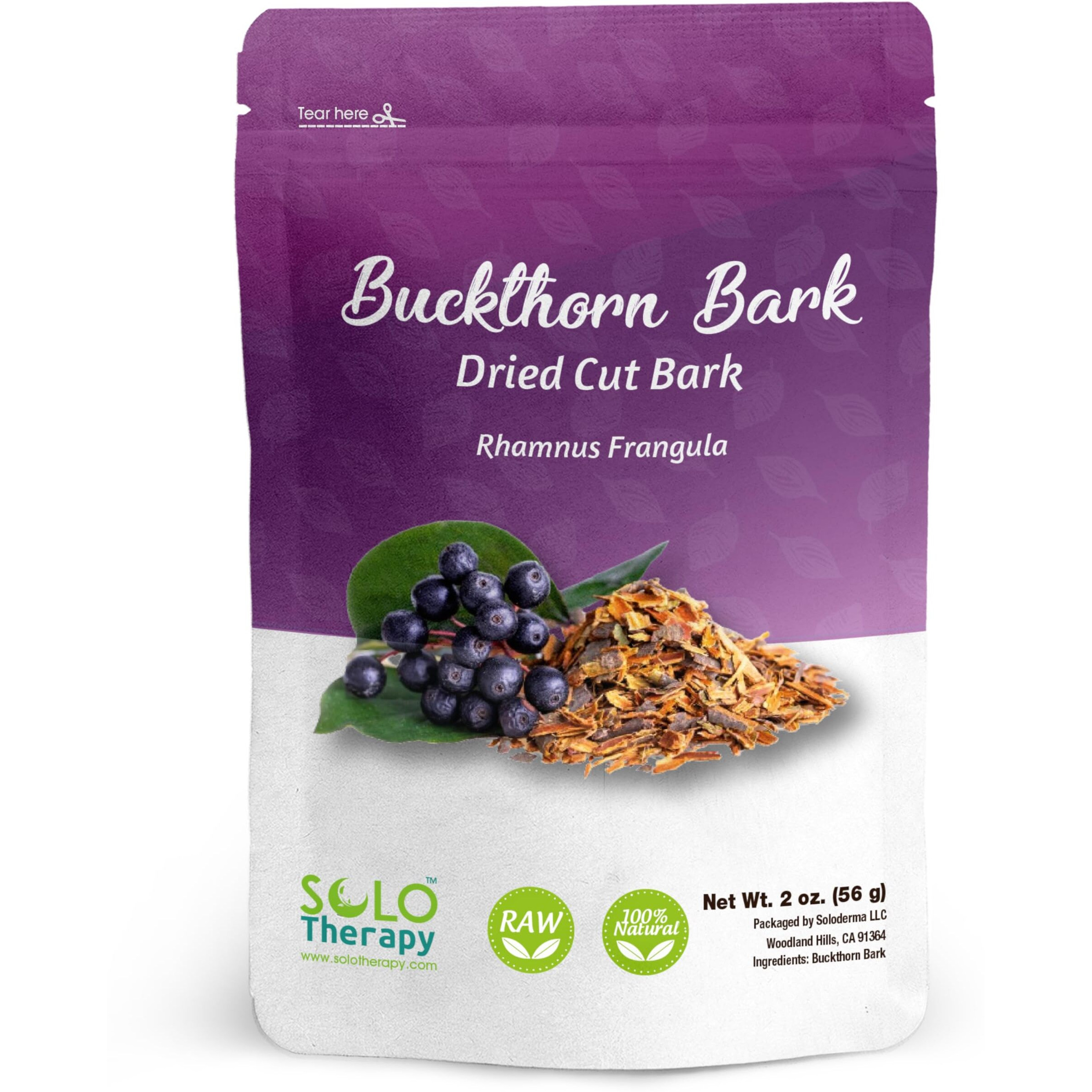 Buckthorn Bark Herbal Tea - 56 Grams - Buckthorn Bark Tea - Frangula Alnus Resealable Bag - 56 Grams - Premium Quality (Buckthorn Bark)
