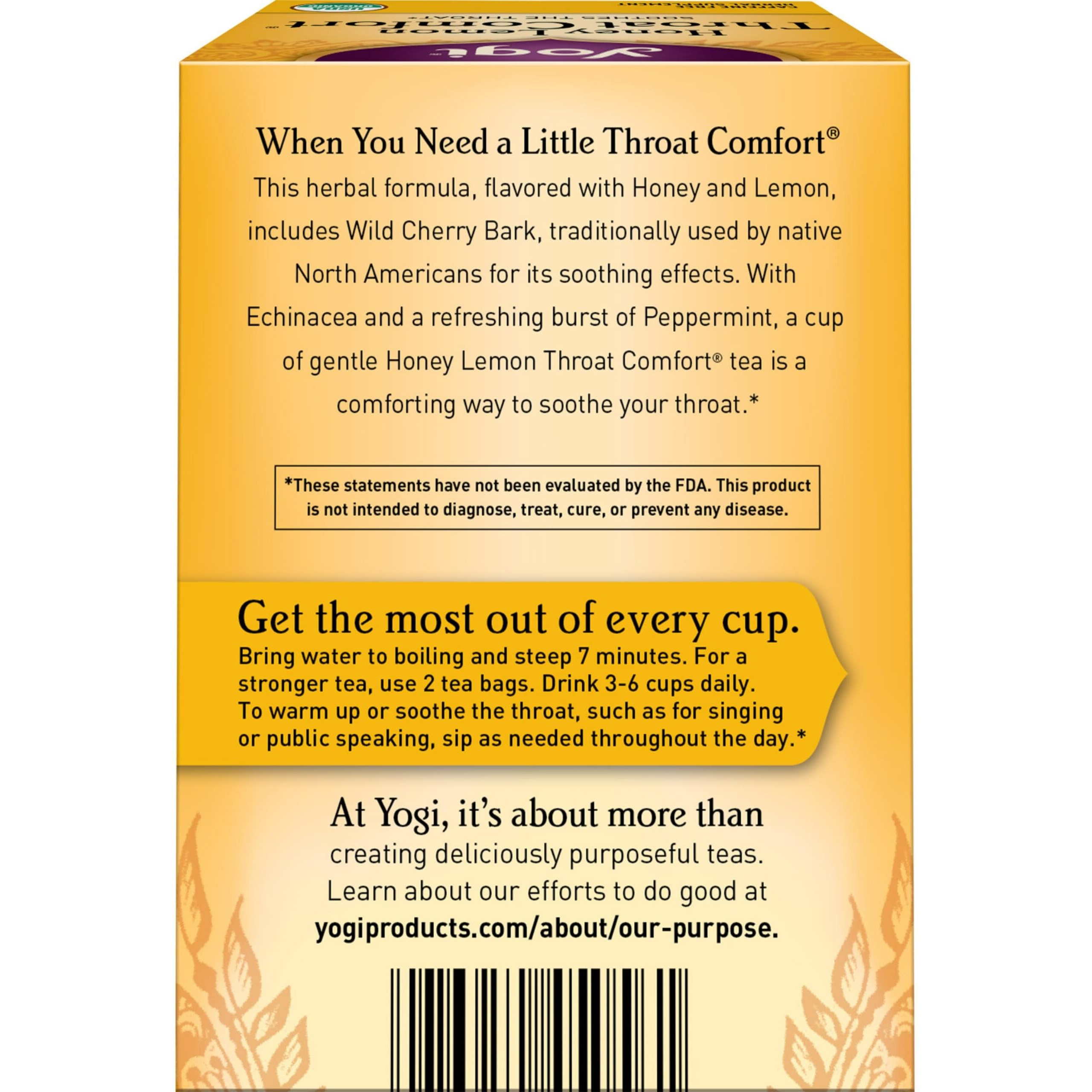 Yogi Tea Throat Comfort, Honey Lemon 16 Ea