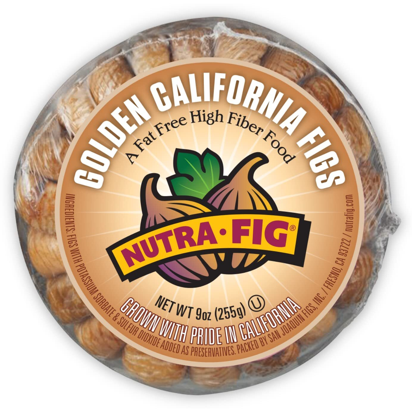 Nutra Fig Golden California Dried Figs - Dried Figs No Sugar Added, Gluten-Free Snacks, Unsweetened Dried Figs, Whole Figs Dried Fruit, Non-Gmo, High Fiber, Kosher - Dried Golden Figs, 9 Oz, Crown Tray