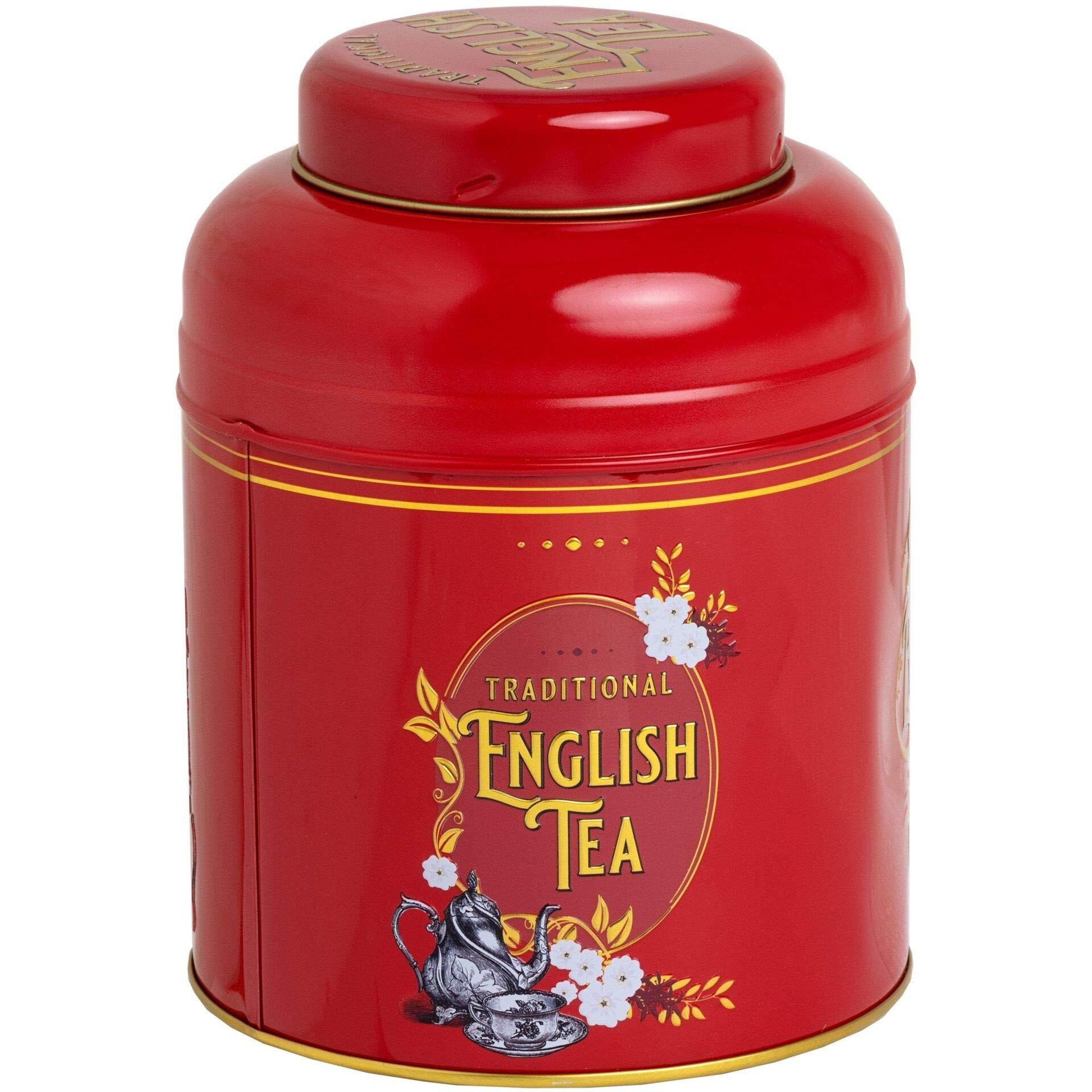 New English Teas Vintage Victorian Tea Caddy With 80 English Teabags (Red)