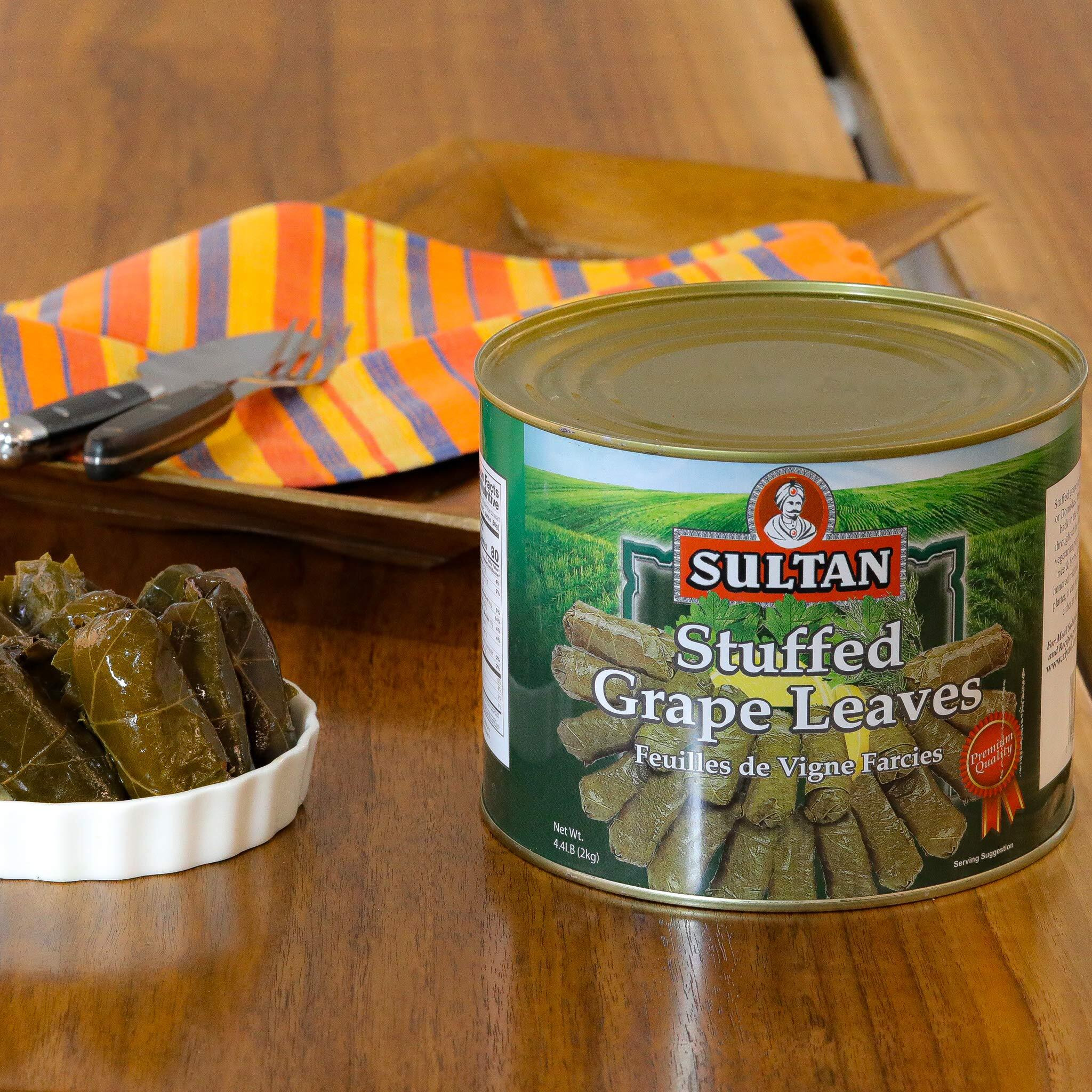 Sultan Vegetarian Stuffed Grape Leaves, Precooked Premium Dolma, Dolmades. Perfect For Mezze Platter, Serve Hot Or Cold, Appetizer Or Entr  E 4.37 Lb
