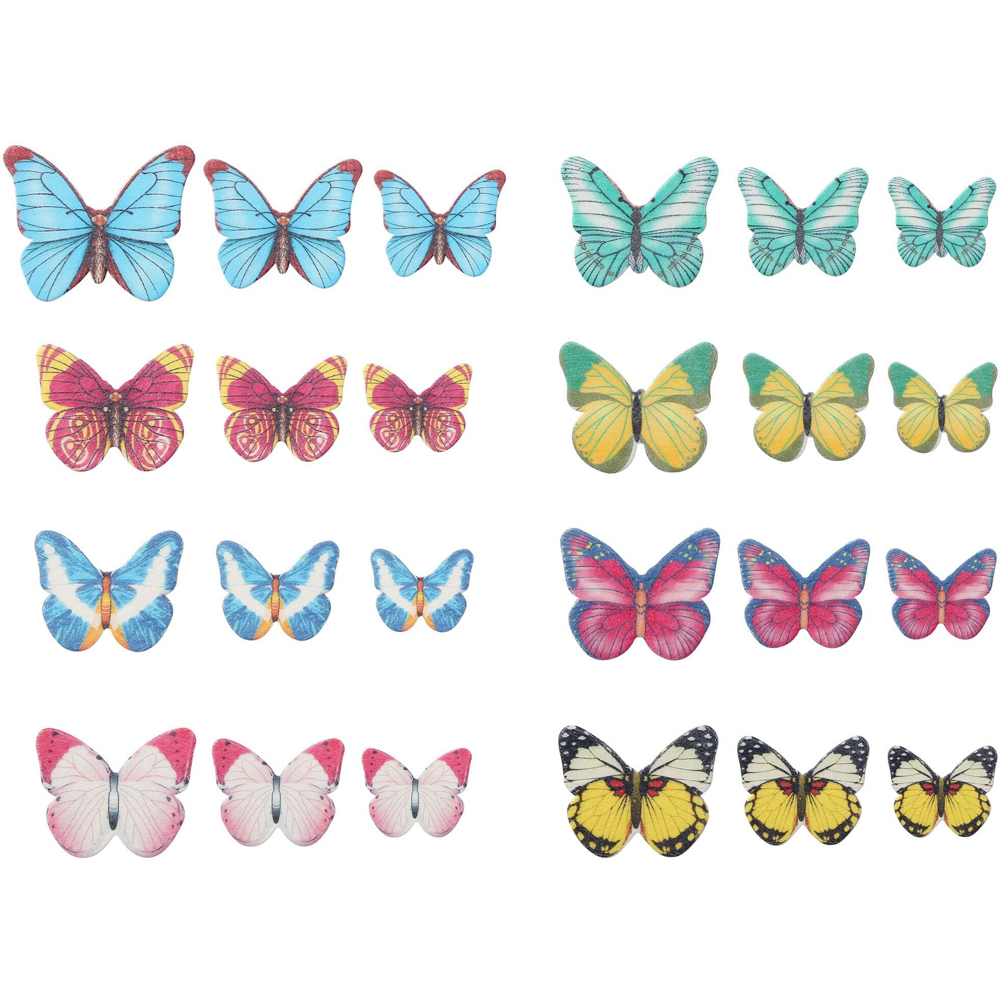 Gyufise 40Pcs Edible Butterfly Cupcake Toppers Cake Decorations Wedding Cake Birthday Party Food Decoration Mixed Size & Colour