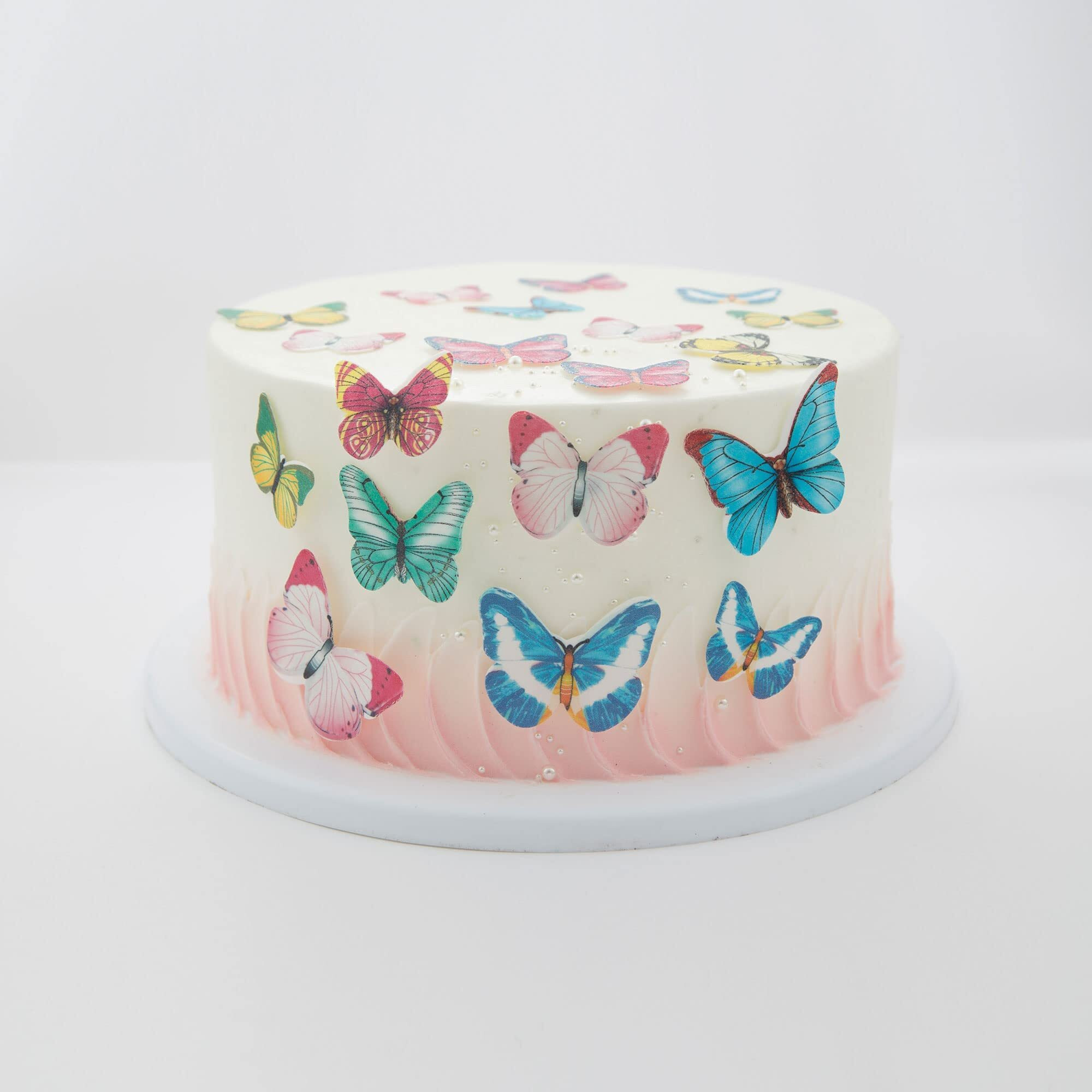 Gyufise 40Pcs Edible Butterfly Cupcake Toppers Cake Decorations Wedding Cake Birthday Party Food Decoration Mixed Size & Colour