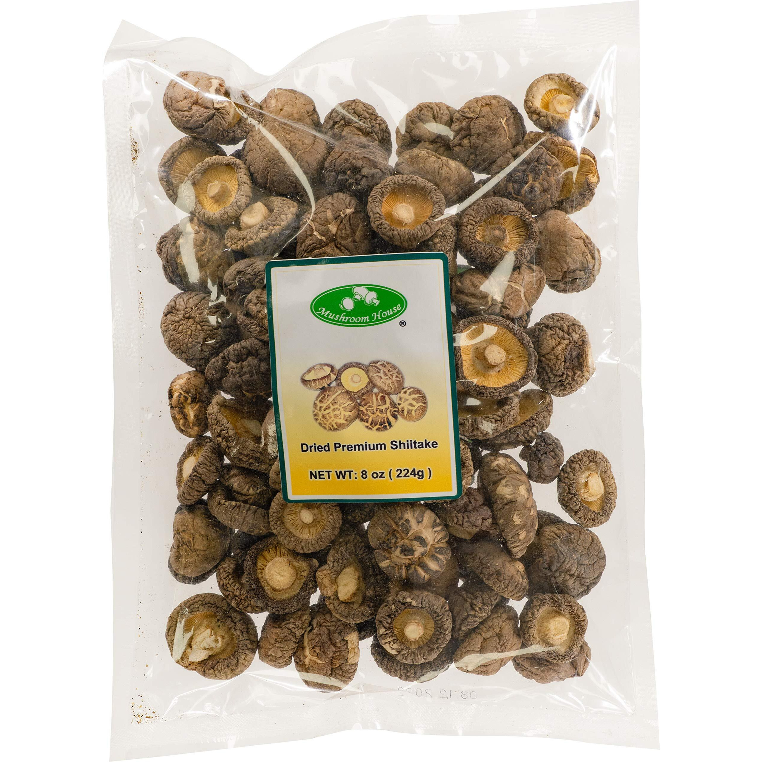 Mushroom House (Musi1) Dried Shiitake Premium Mushrooms, 8 Oz
