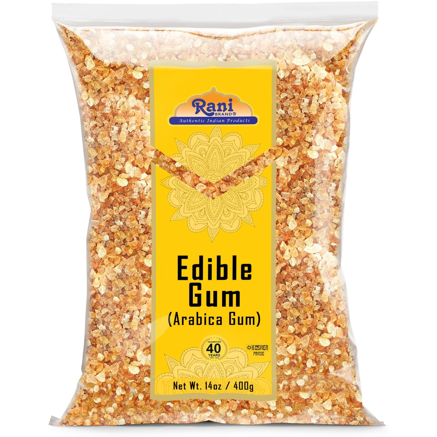 Rani Edible Gum Whole (Arabica Gum) 14Oz (400G) Bulk ~ All Natural, Salt-Free | Vegan | No Colors | Gluten Friendly | Non-Gmo | Kosher | Indian Origin