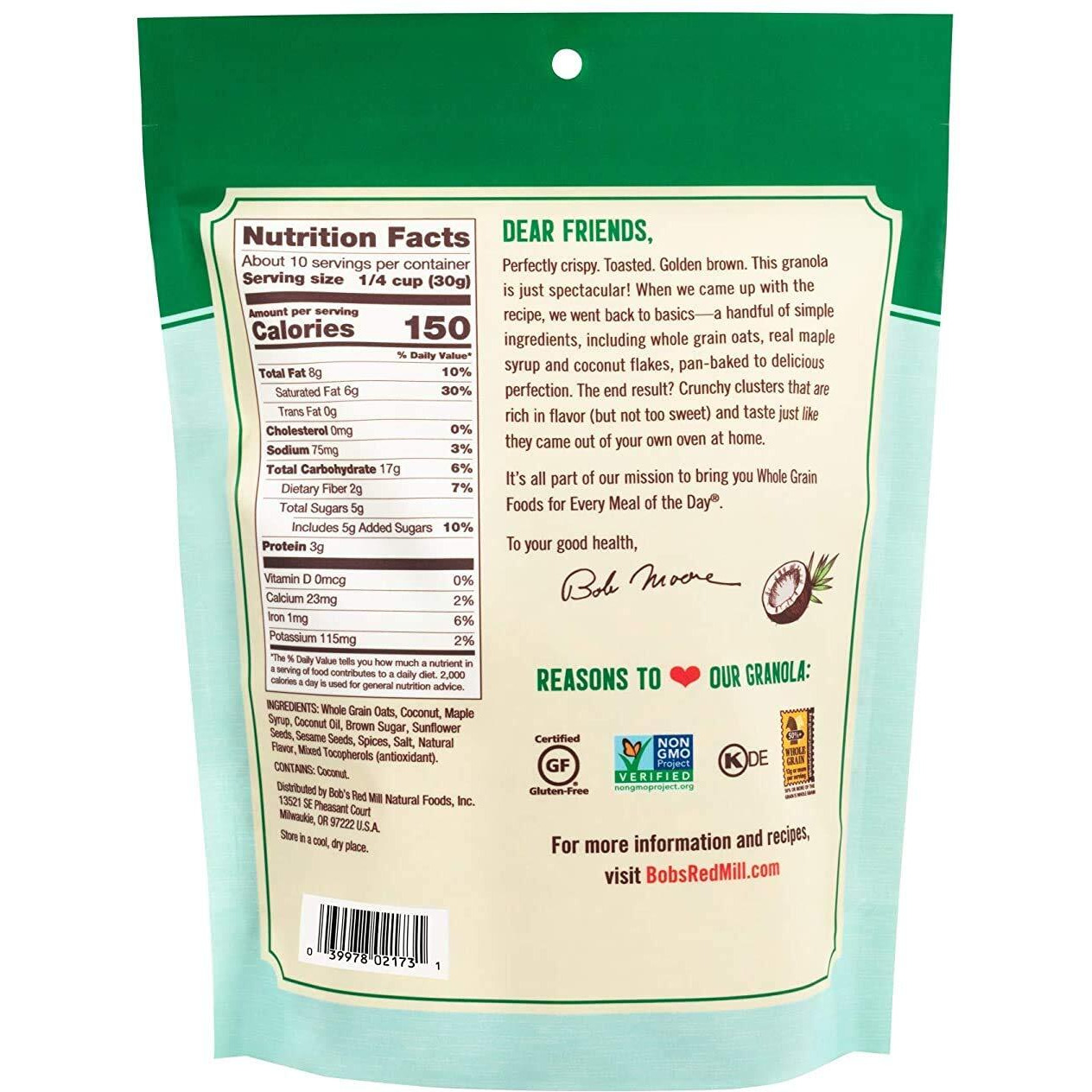 Bob's Red Mill Pan-Baked Granola Coconut Spice, 11 Ounce (Pack Of 2)