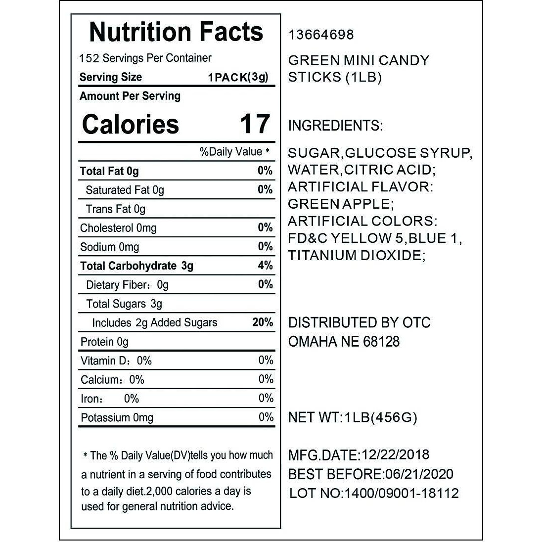 Mini Candy Canes (113 Individually Wrapped Sticks) Christmas And Party Candies (Green)