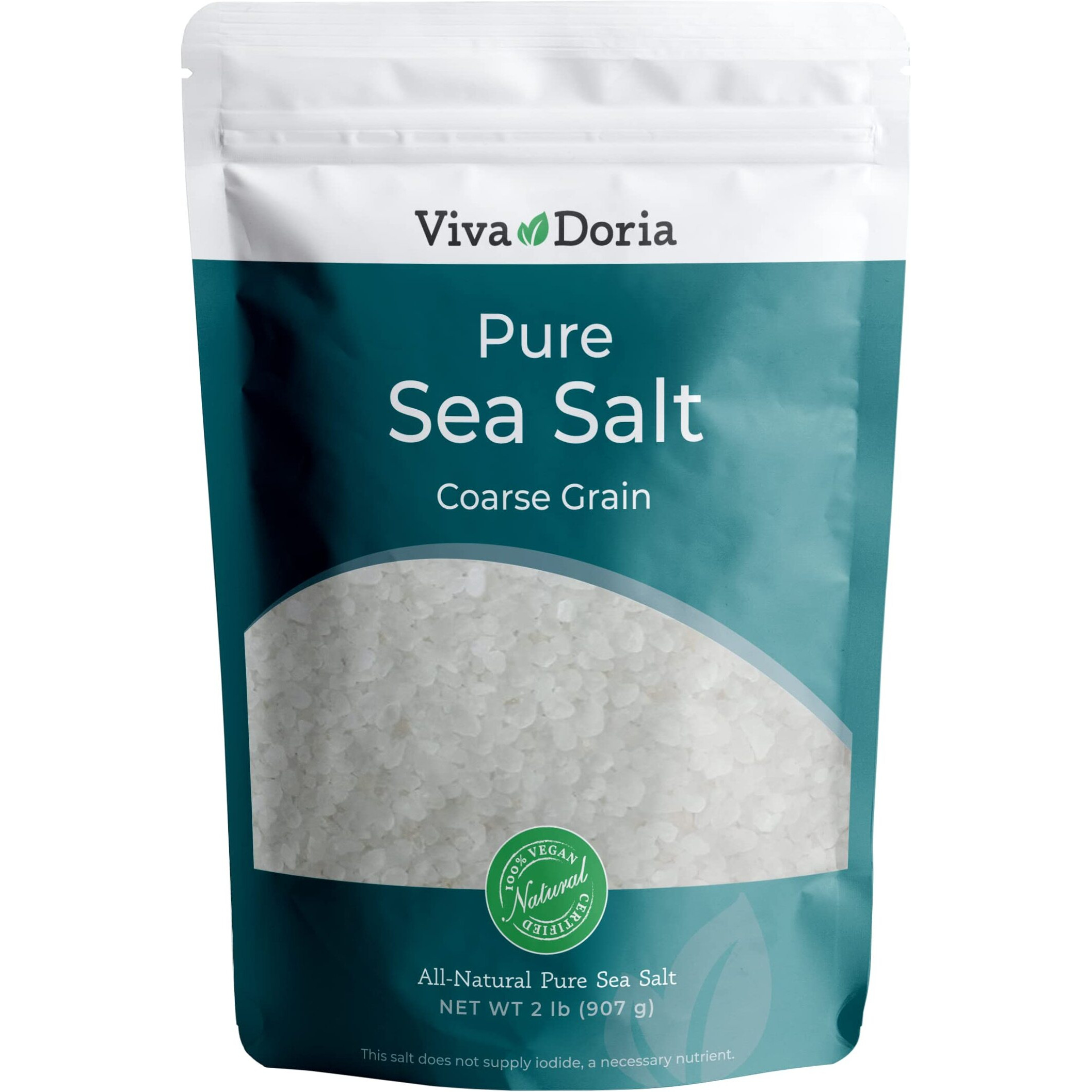 Viva Doria Pure Sea Salt, Coarse Grain, 2 Lb | Ideal For Salt Grinders