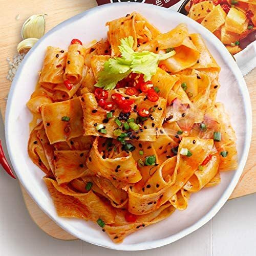 Sichuan Specialty Super Spicy Noodles, Sour Spicy Wide Instant Noodles, Non-Fried Red Oil Noodles Served With Sour Spicy Sauce (Pack Of 4) (14.8)