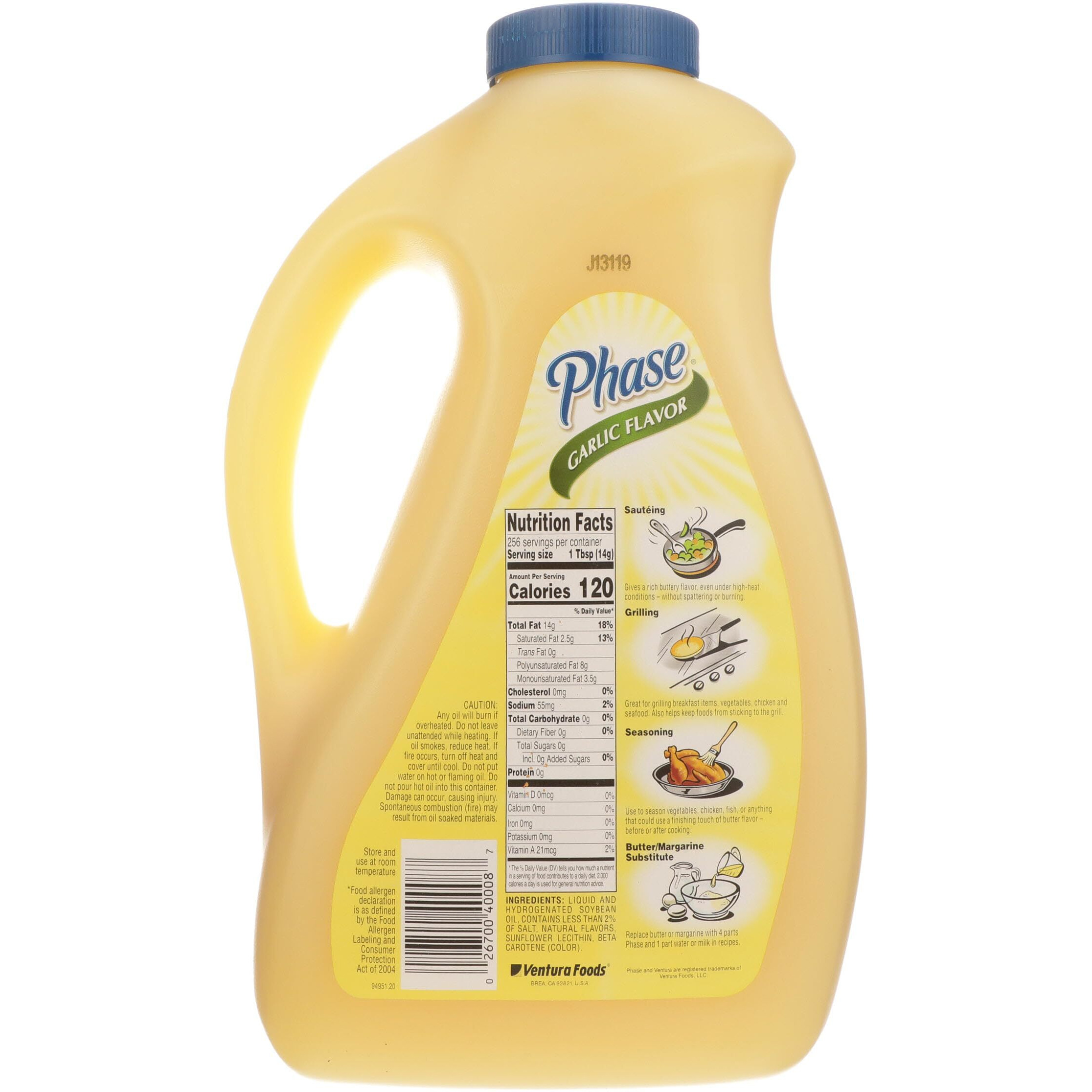 Ventura Foods Phase With Garlic Liquid Butter Alternative, Versatile Dairy-Free Butter Substitute For Food Service, Movie Theaters, And More, 1 Gallon