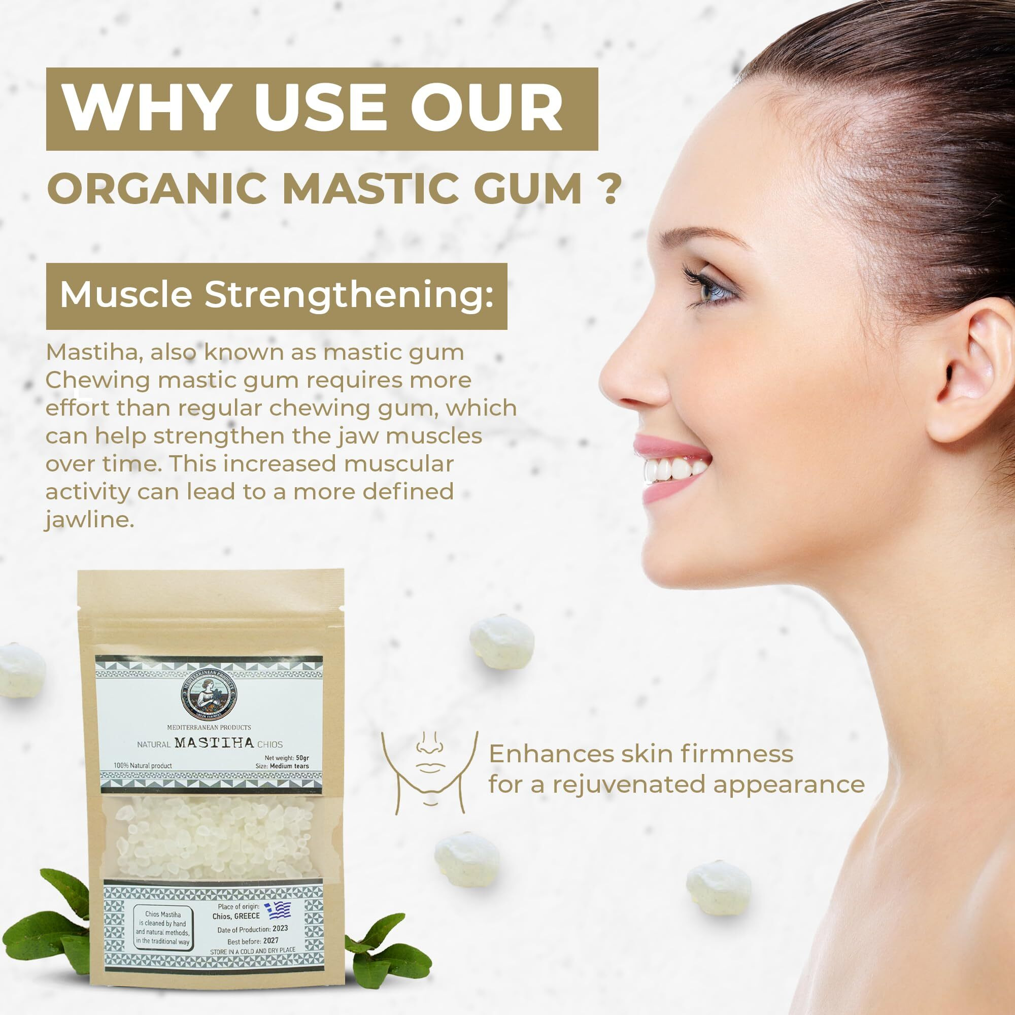 Chios Mastic Gum 50G- Organic Mastic Gum - 100% Natural Gluten Free Greek Chios Mastic Gum, Mastiha Tears Gum, Kitchen Use Natural Mastic Gum, Pure Vegan Mastica From Greek Farmers