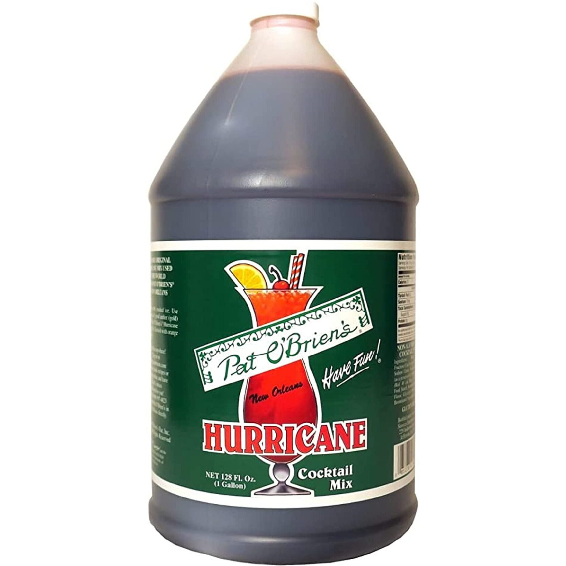 Pat O'Brien's Non-Alcoholic Hurricane Cocktail Mix - 1 Gallon Bulk Jug (128 Fluid Ounces)