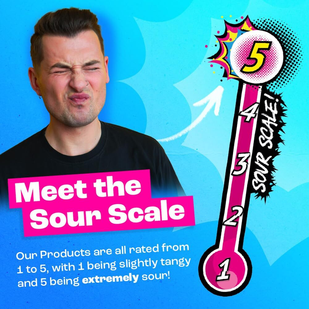 Brain Blasterz Large Sour Candy Variety Pack, Halloween Candy Box, Sour Candy Gift Box W/ 22 Pcs, Sour Sweets, Unique Candy Variety Pack, Vegan Candy, Halal Candy, Chew Bars, Birthday Sweets Gift