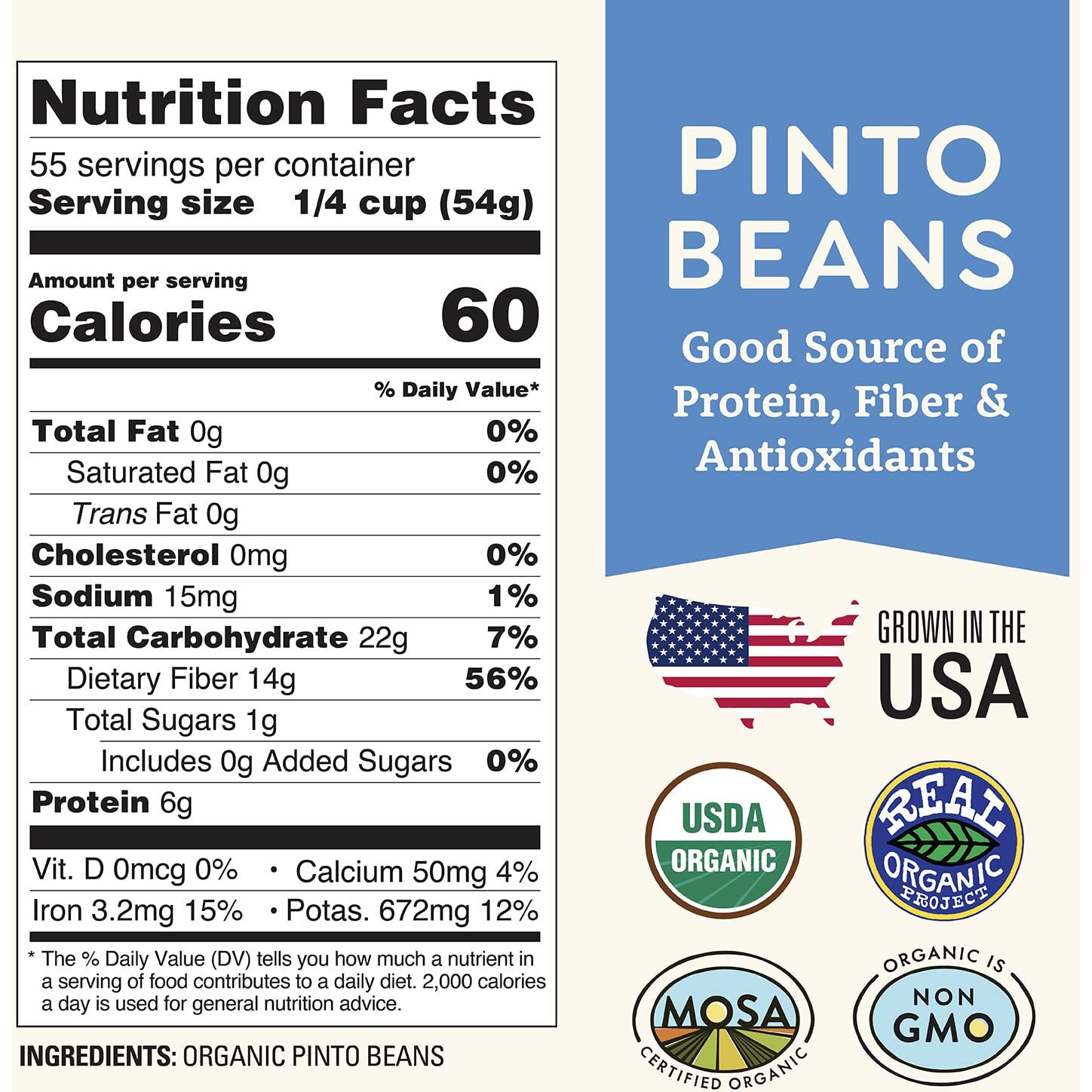 Organic Dried Pinto Beans 5Lb Bulk By Doudlah Farms - Farmed From Regenerative Soil | Tested Clean Certified | Vegan, Non-Gmo, Grown In Usa - Fiber & Protein For Soups, Burritos, Salads, And Chili