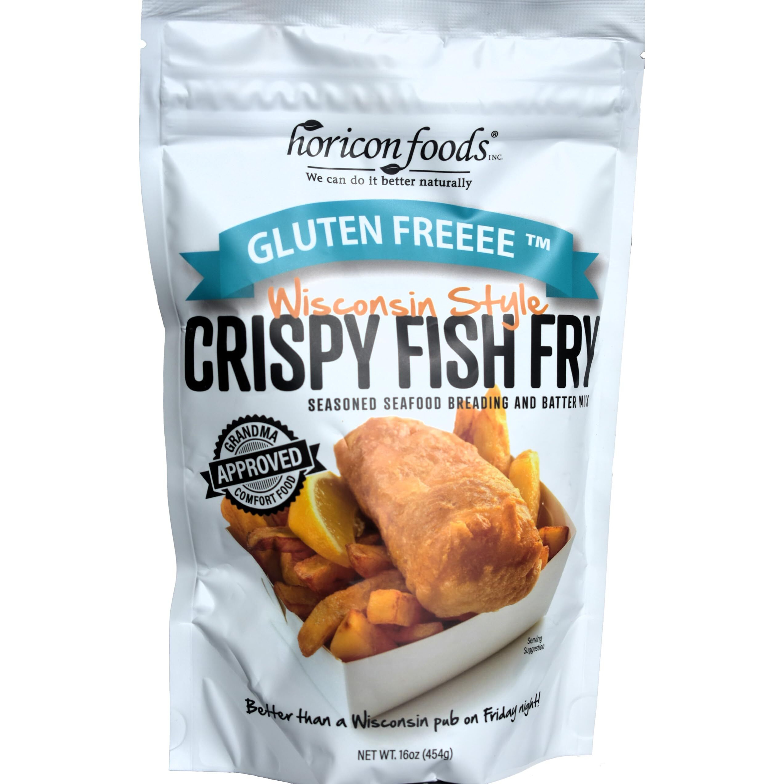 Glutenfreeee Gluten Free Seasoned Breading Mix, Wisconsin Style Crispy Fish Fry, 16 Ounce - Tastes Great, 8 Herbs And Spices, Great Fish Sticks, Sandwiches, Shrimp, Celiac Friendly