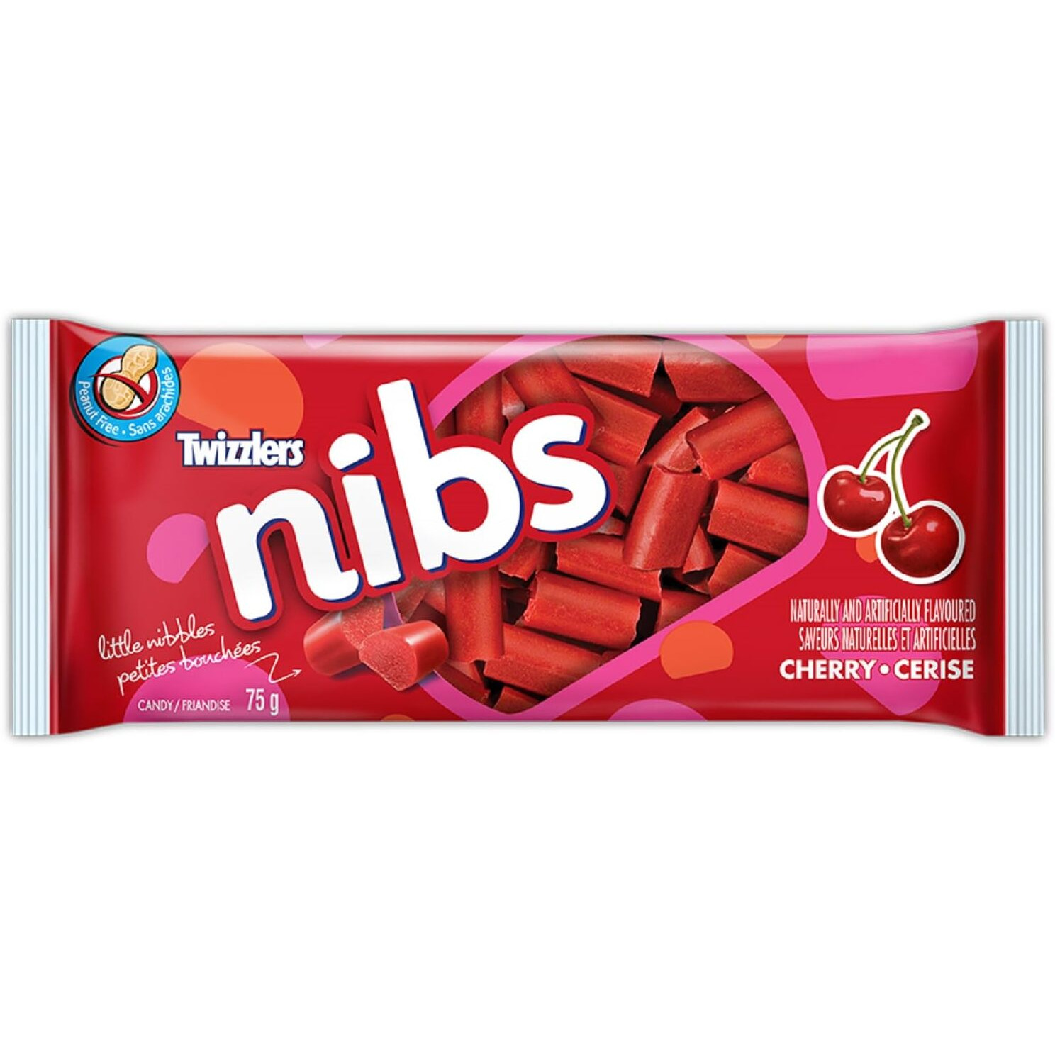 Twizzlers Licorice, Cherry Nibs, 24Pk/75G/2.6 Oz. Bags, (Imported From Canada)
