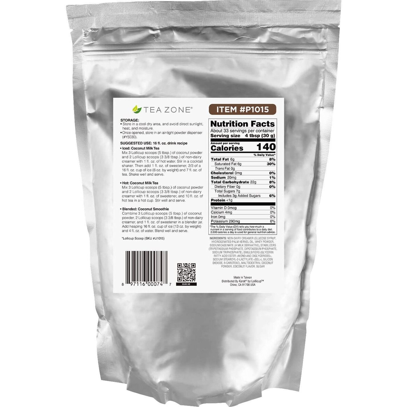 Tea Zone 2.2 Lb Coconut Powder